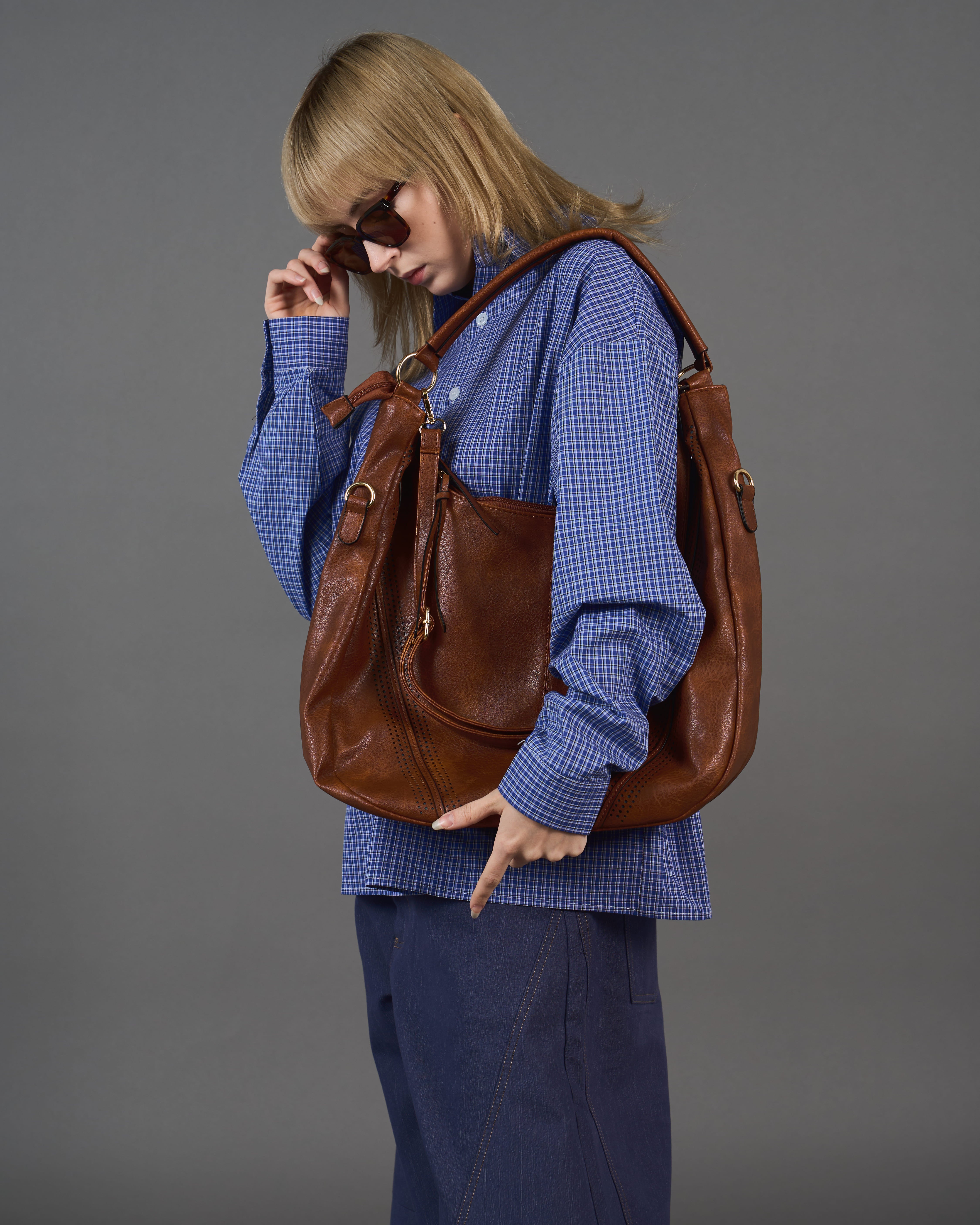 2wayパーフォレーションPUレザーバッグSL0012