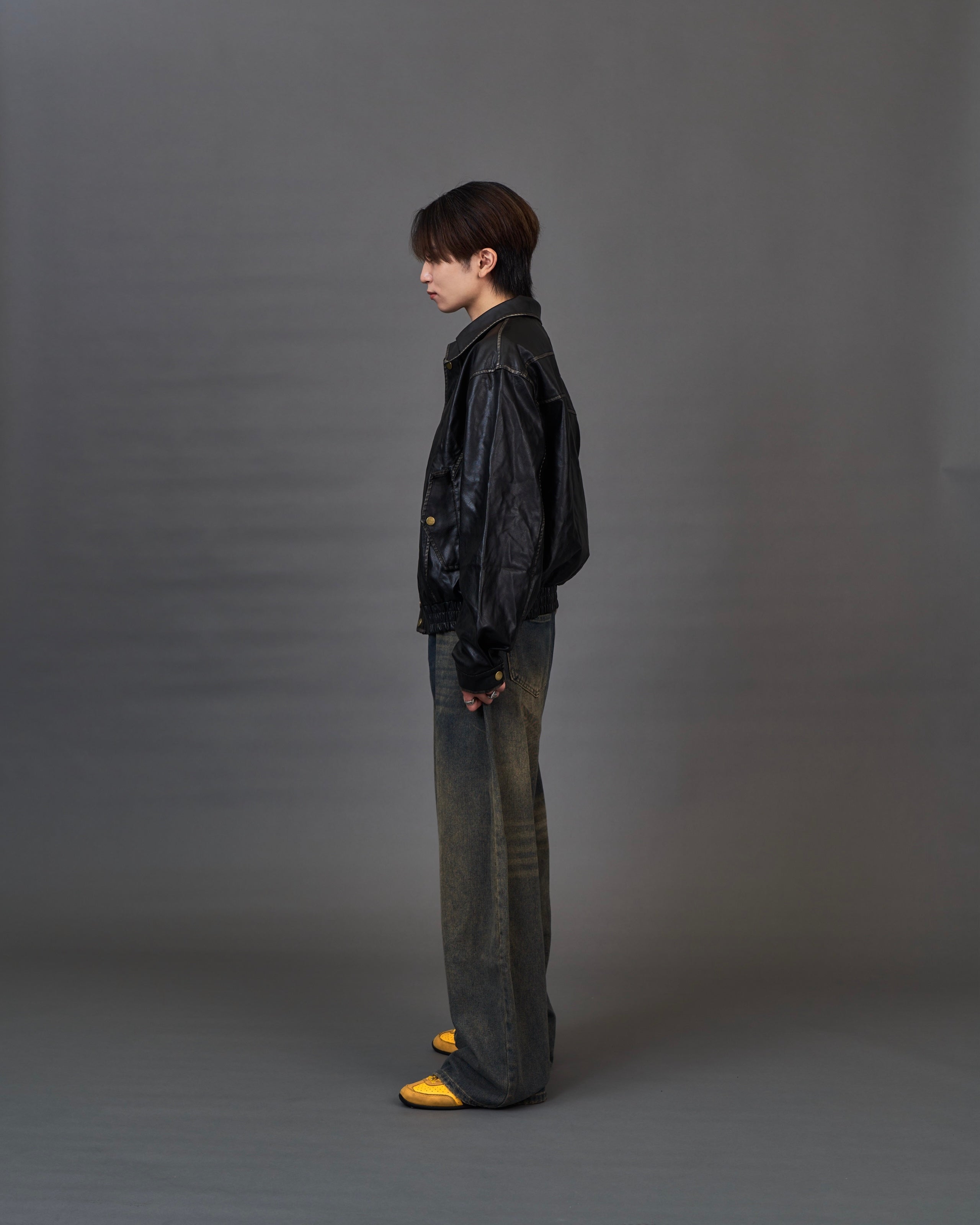 Blackout Leather Jacket / ブラックアウトレザージャケットSL0045