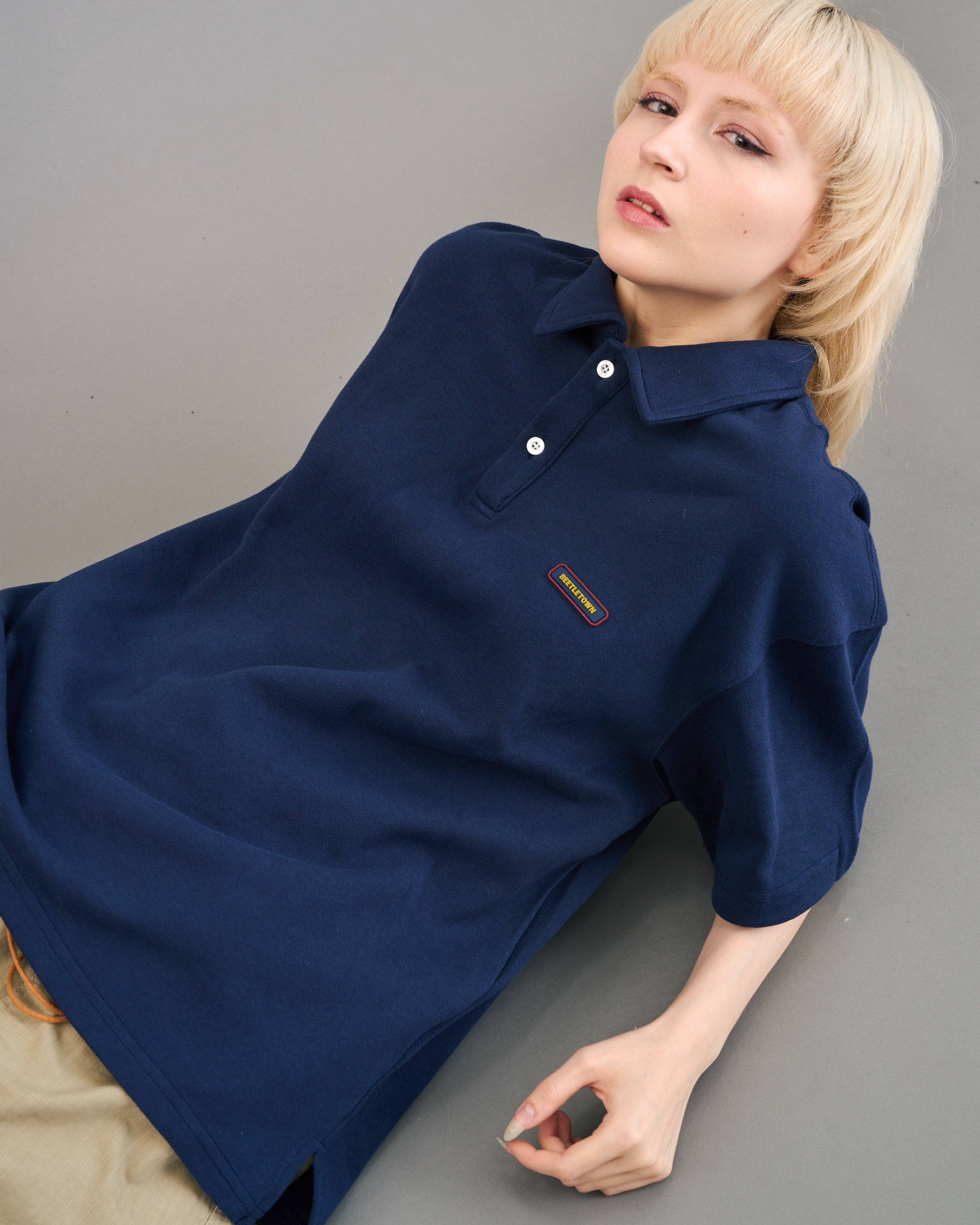 鹿子オーバーポロシャツSL0033