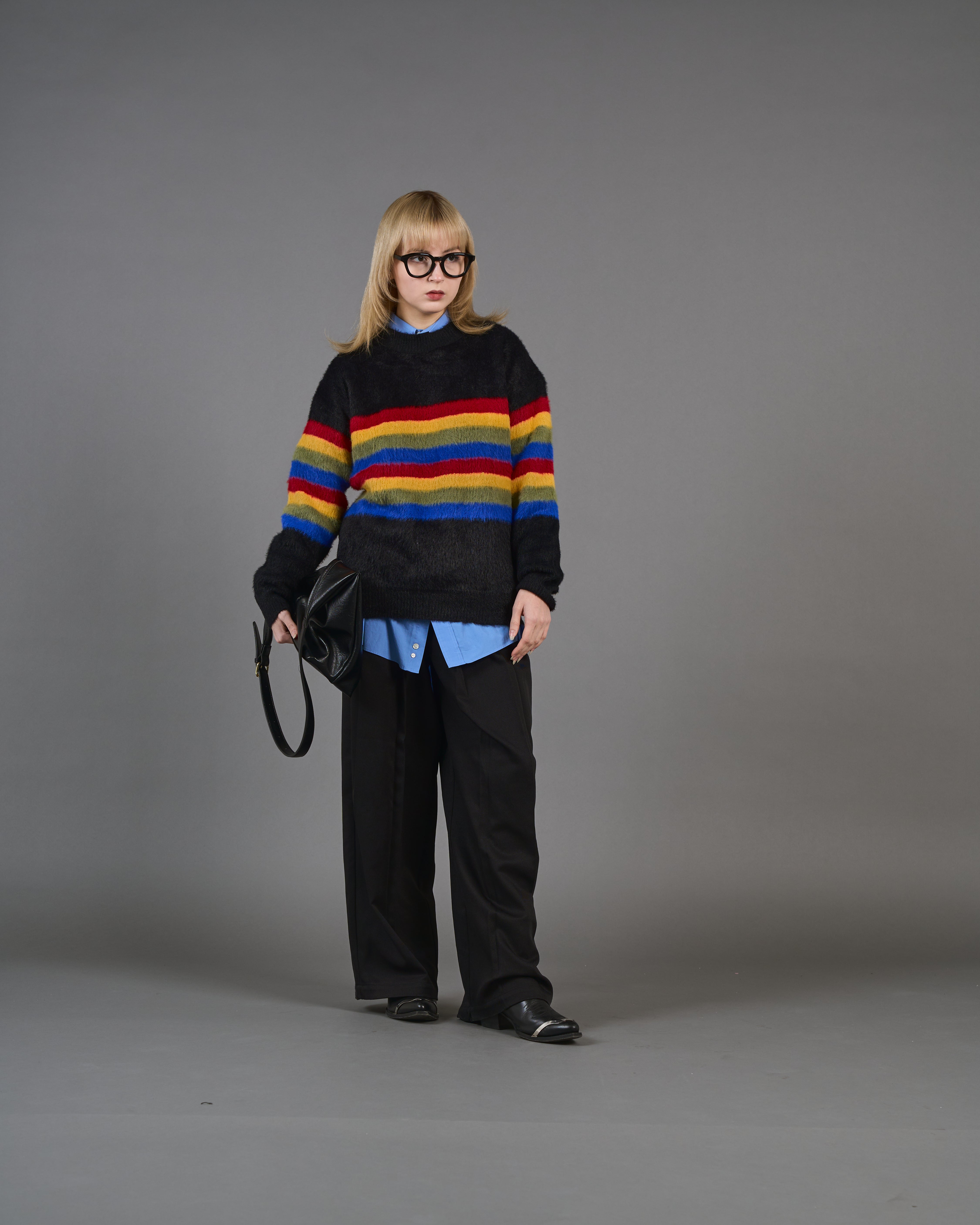 Mohair-like color knit