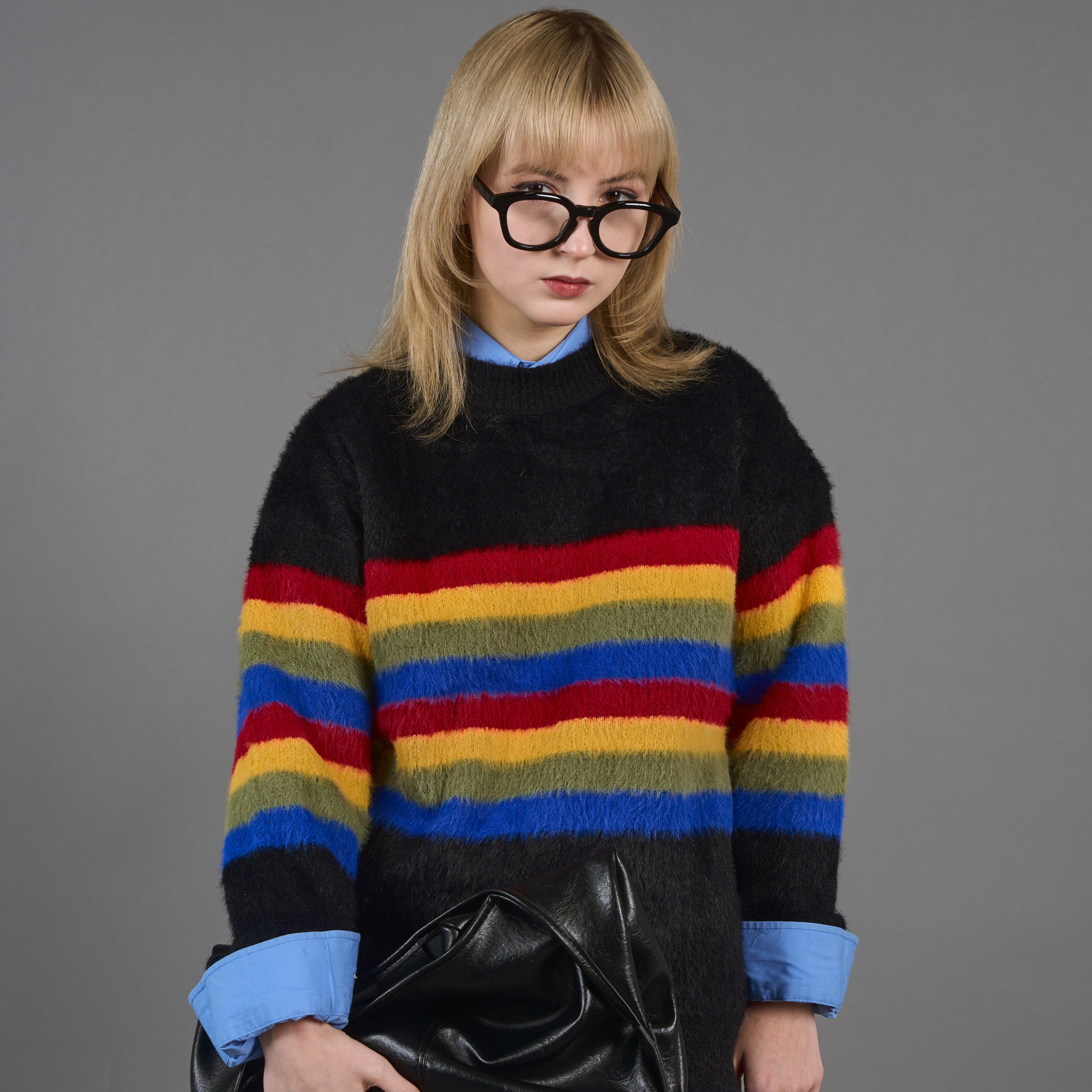 Mohair-like color knit