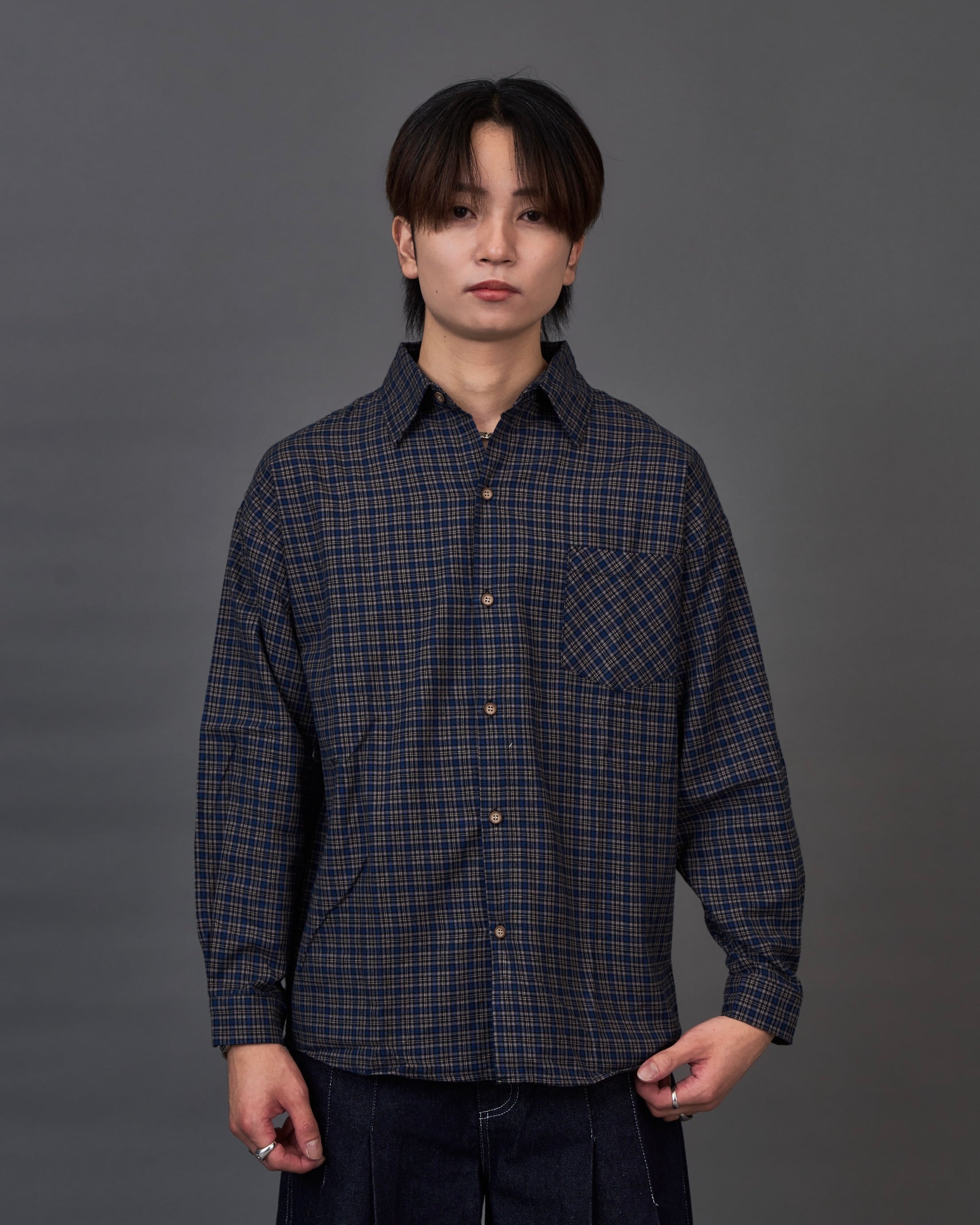 Check Pattern Regular Collar Shirt /チェックパターン レギュラーカラーシャツ SL0044
