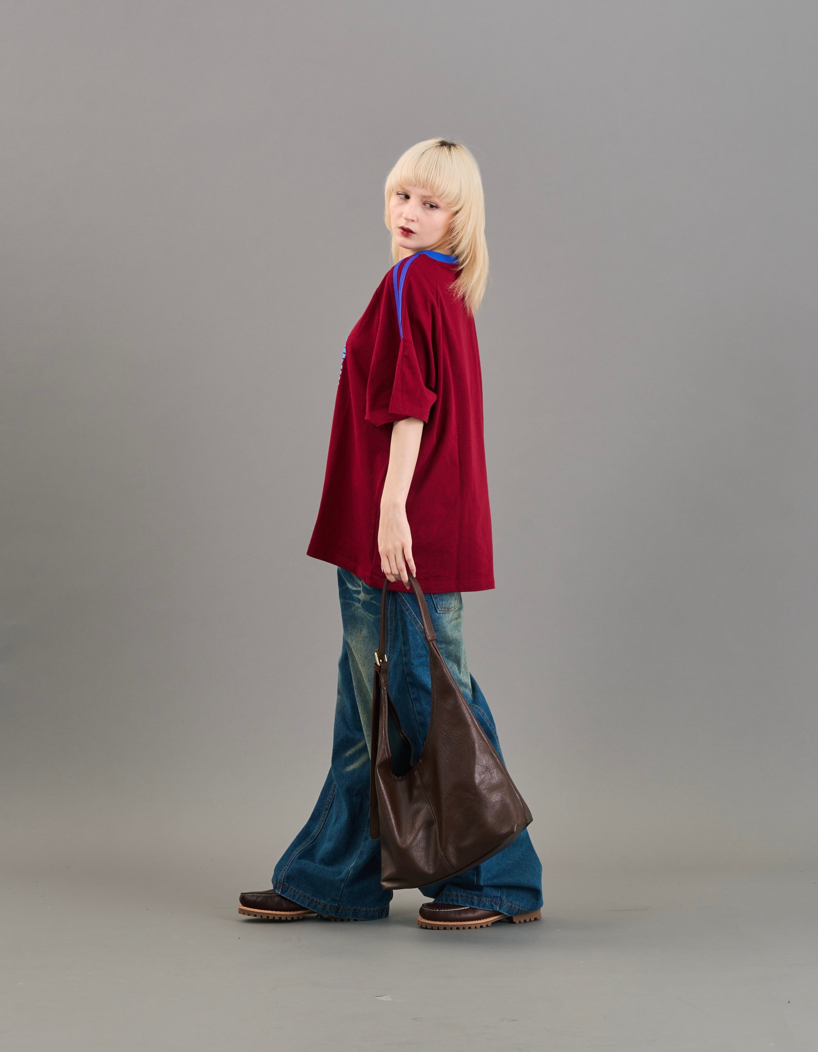 ビッグフェイクレザーショルダーバックSL0016