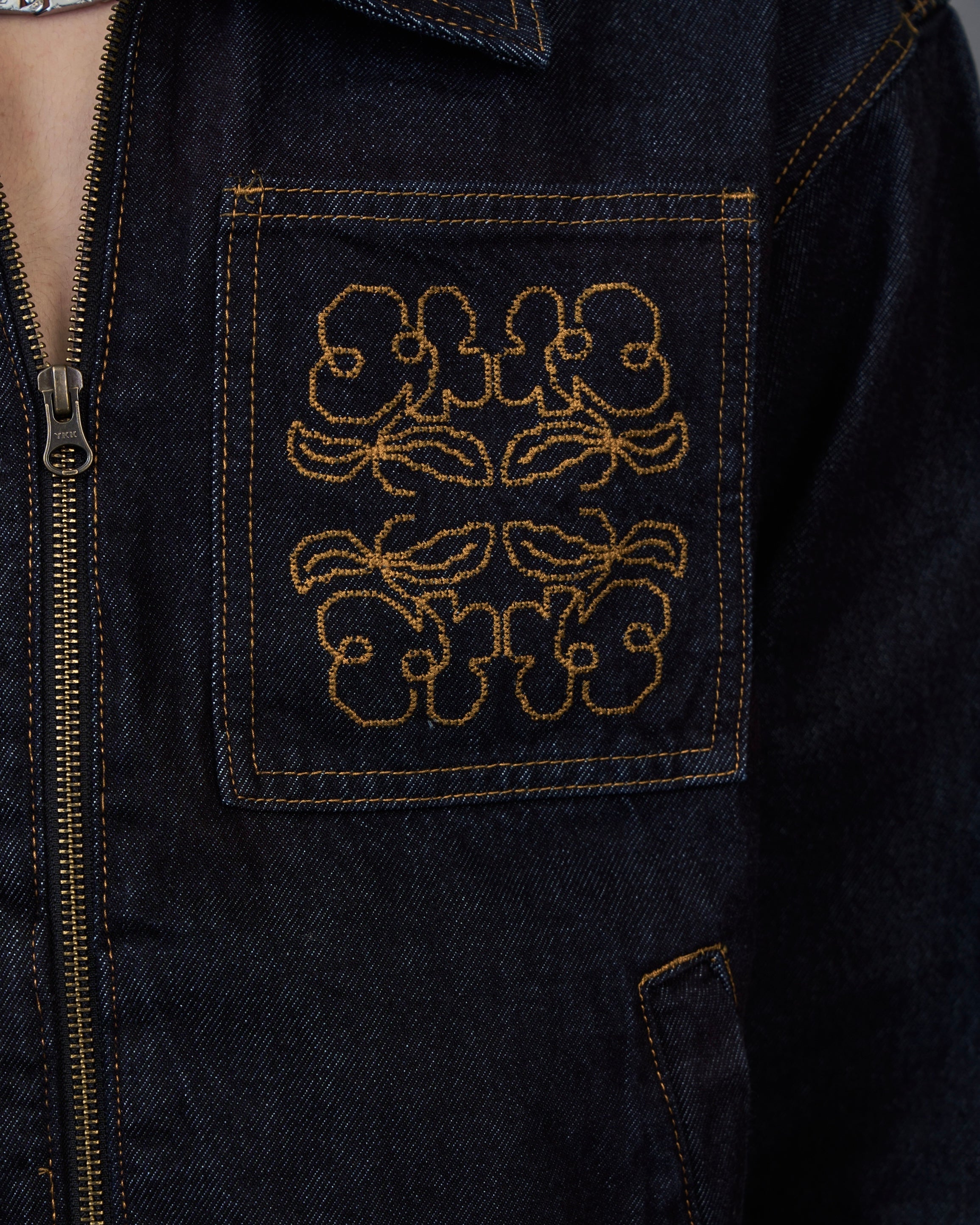 【セットアップ対応】Embroidery Denim Jacket/エンブロイダリーデニムジャケット SL0050