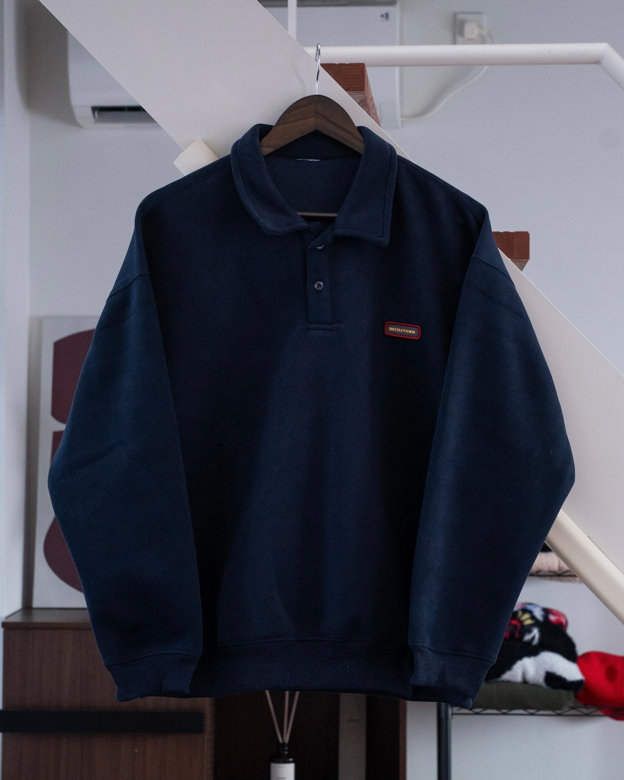 鹿子スウェットポロtシャツ LS SL0079