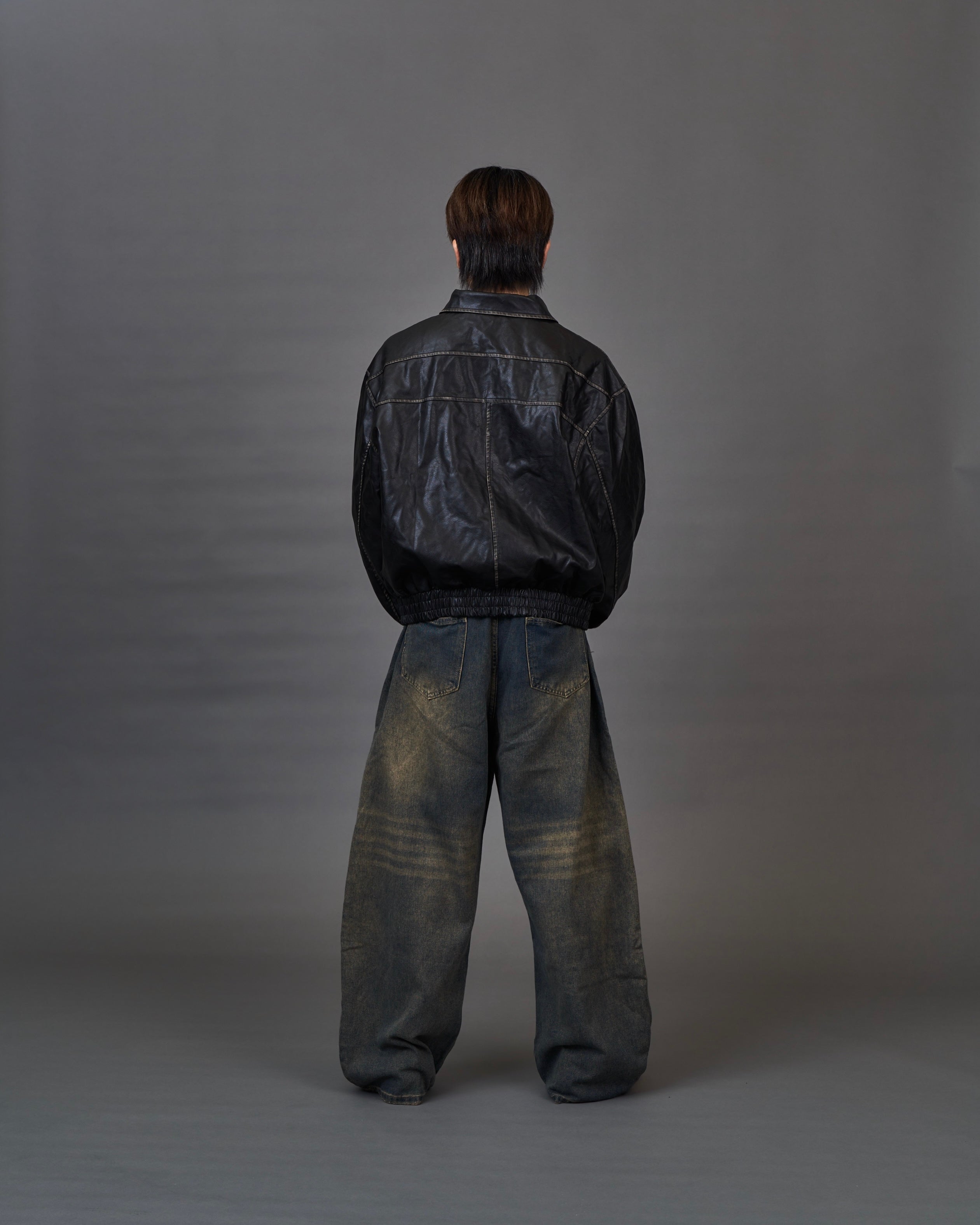 Blackout Leather Jacket / ブラックアウトレザージャケットSL0045