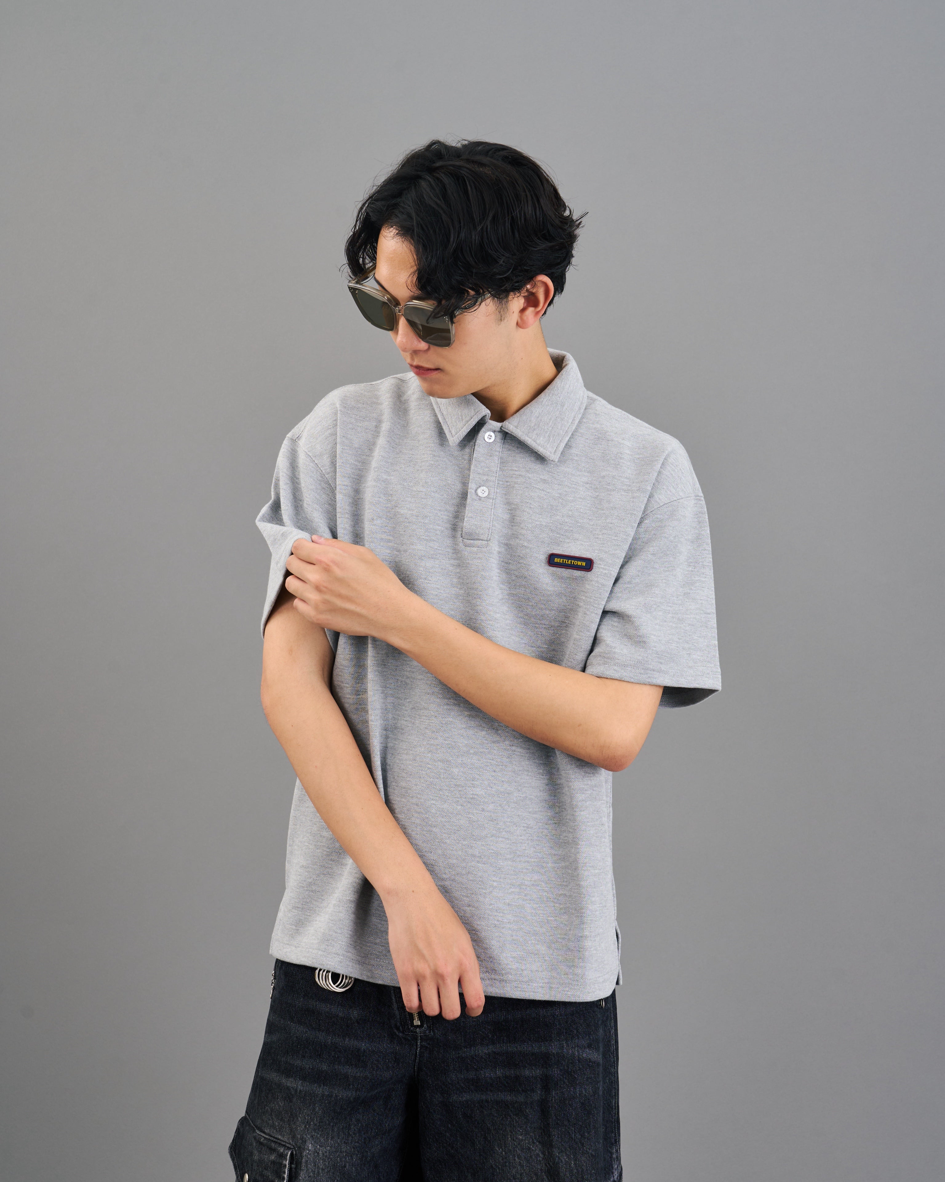 鹿子オーバーポロシャツSL0033