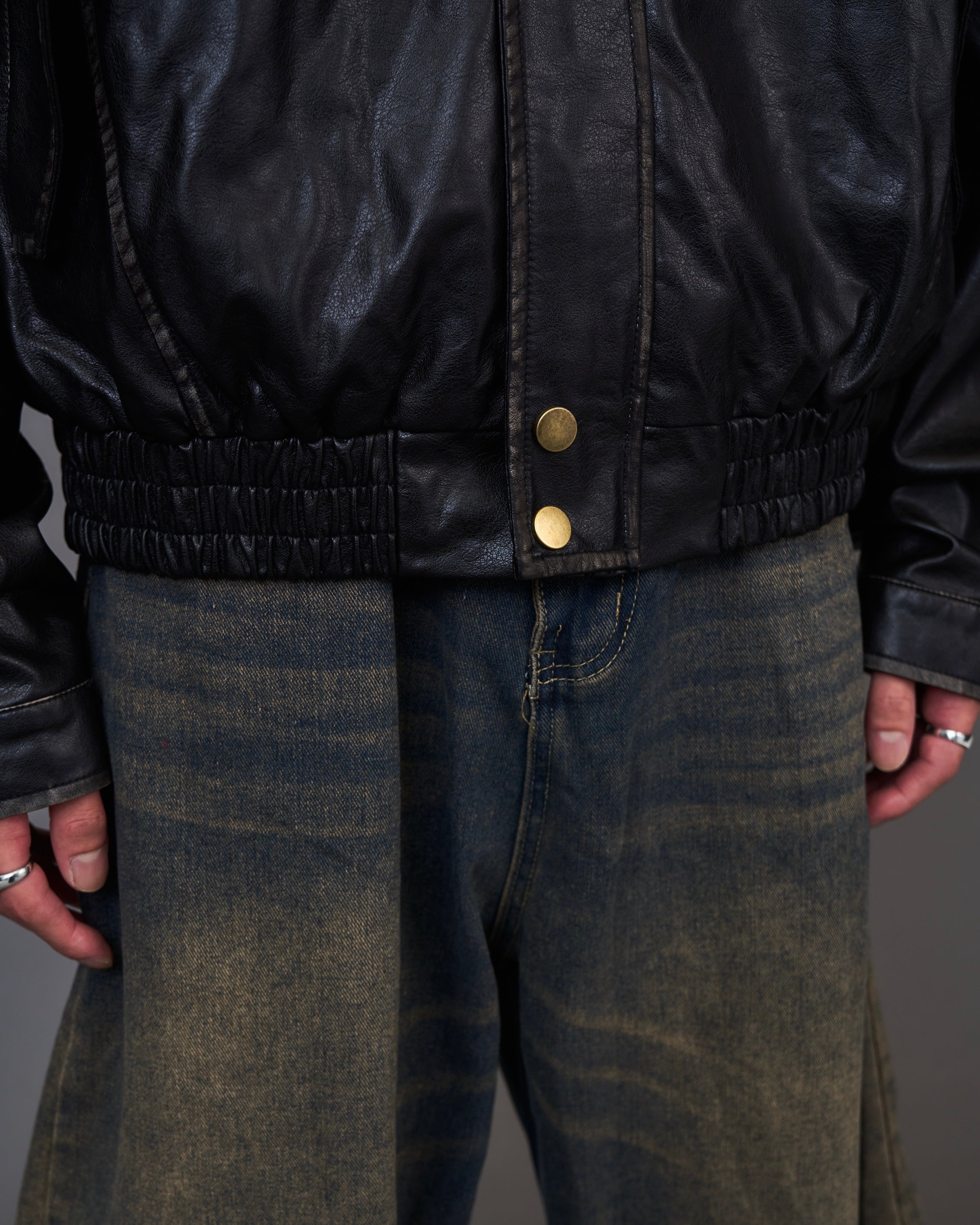 Blackout Leather Jacket / ブラックアウトレザージャケットSL0045