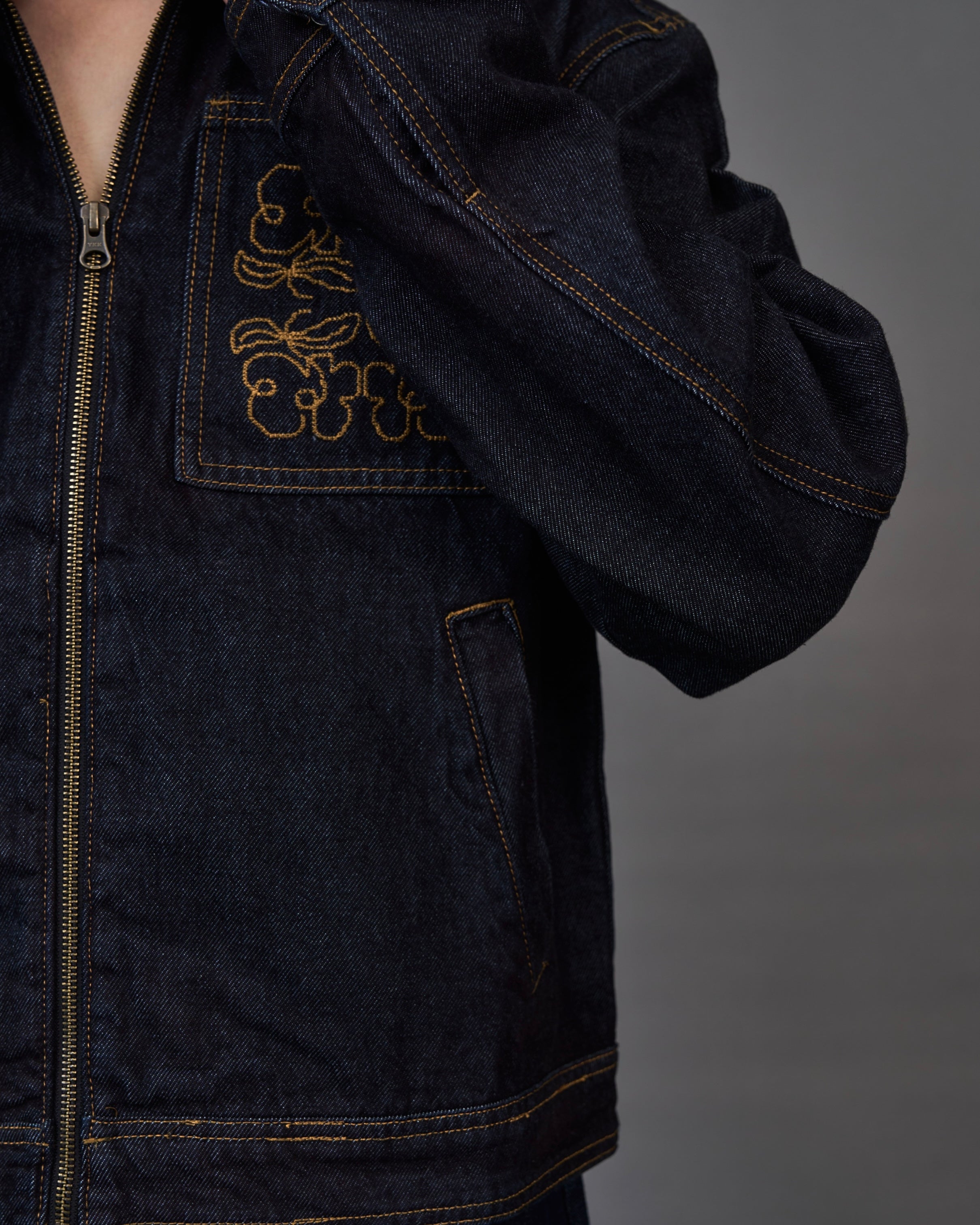 【セットアップ対応】Embroidery Denim Jacket/エンブロイダリーデニムジャケット SL0050