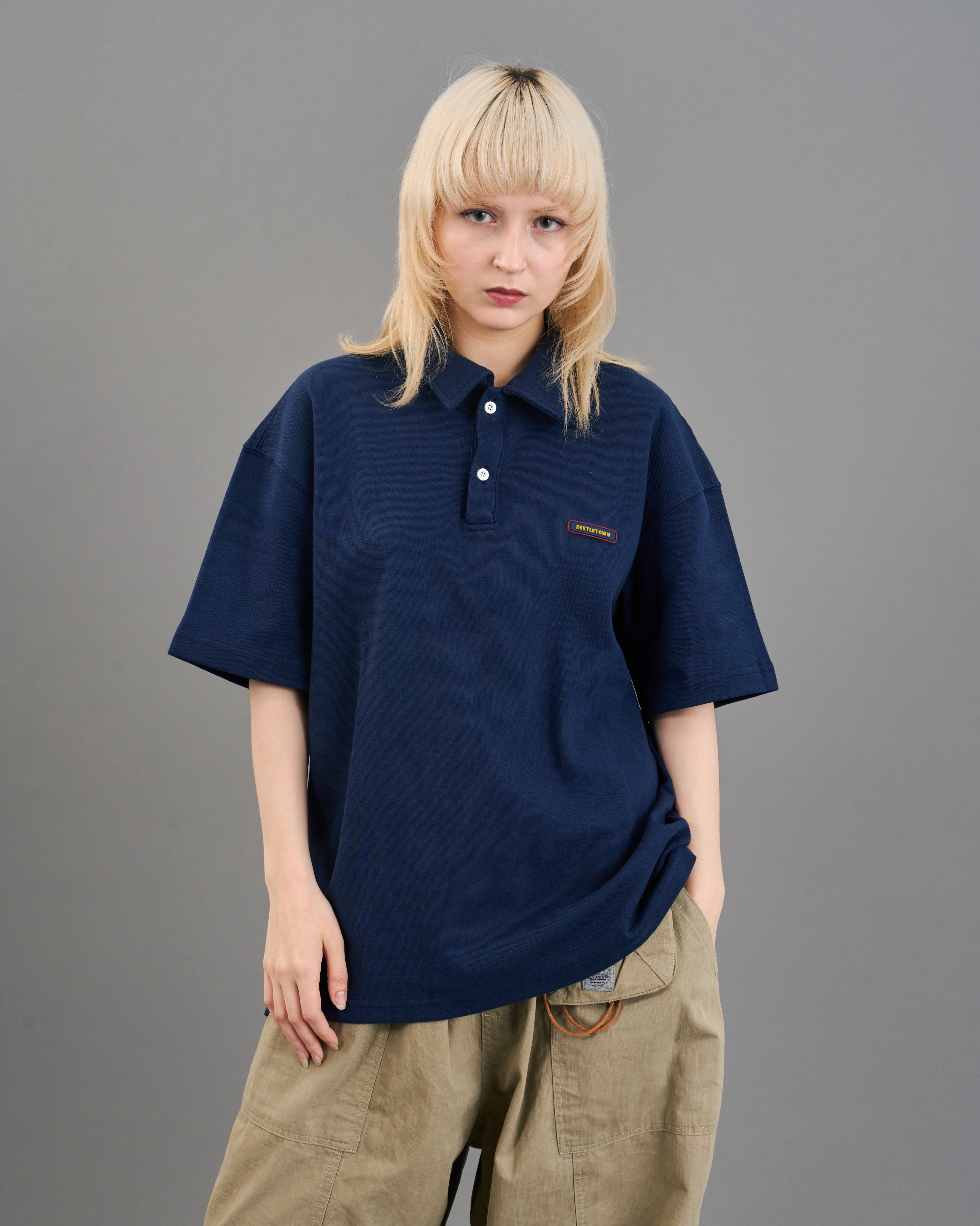 鹿子オーバーポロシャツSL0033