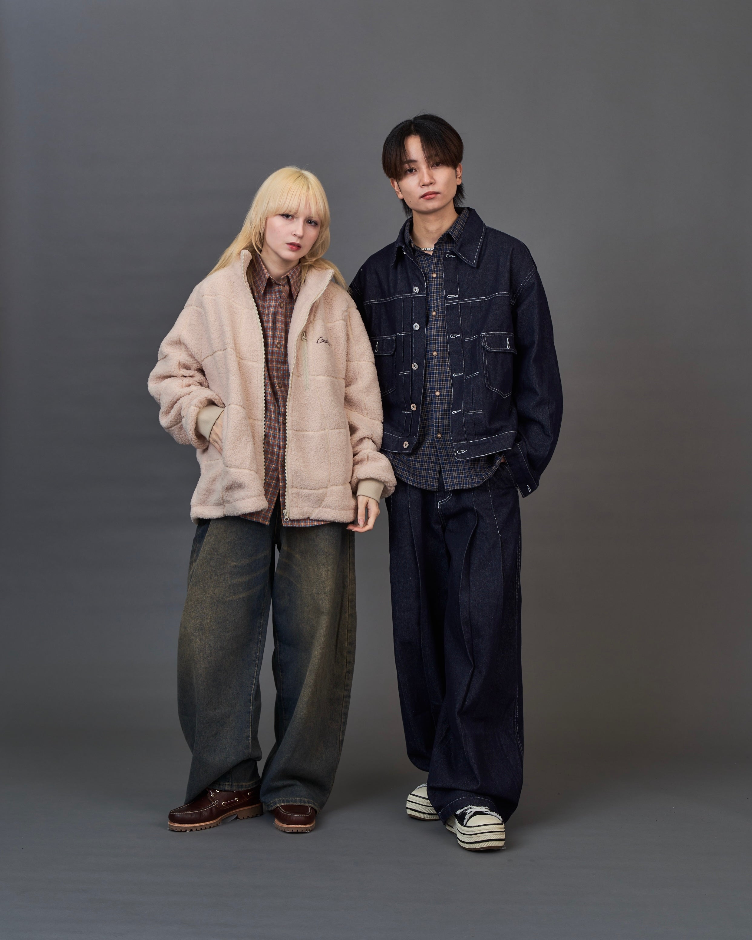 【セットアップ対応】Contrast Stitch Denim Jacket ステッチライン デニムジャケット SL0058