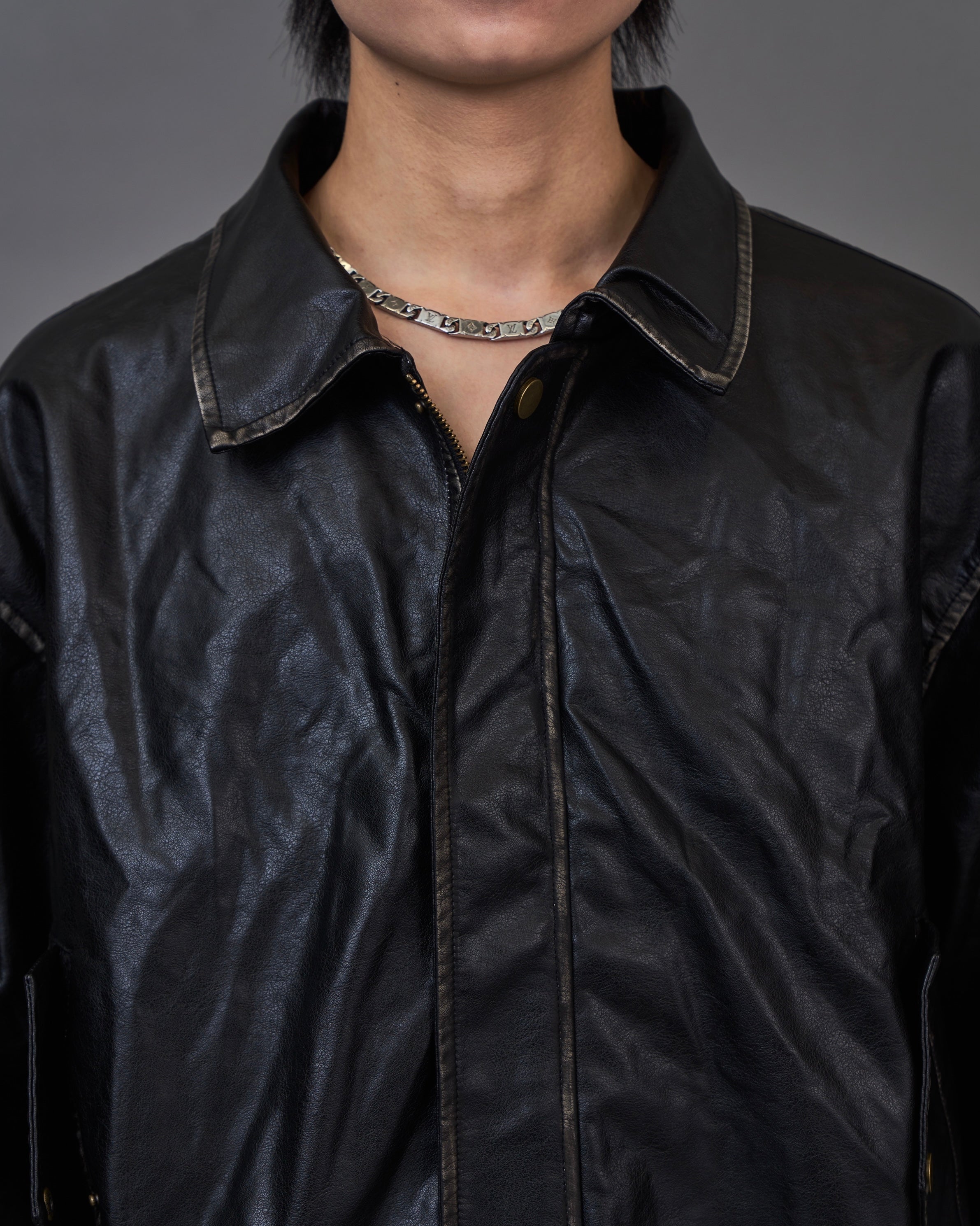 Blackout Leather Jacket / ブラックアウトレザージャケットSL0045