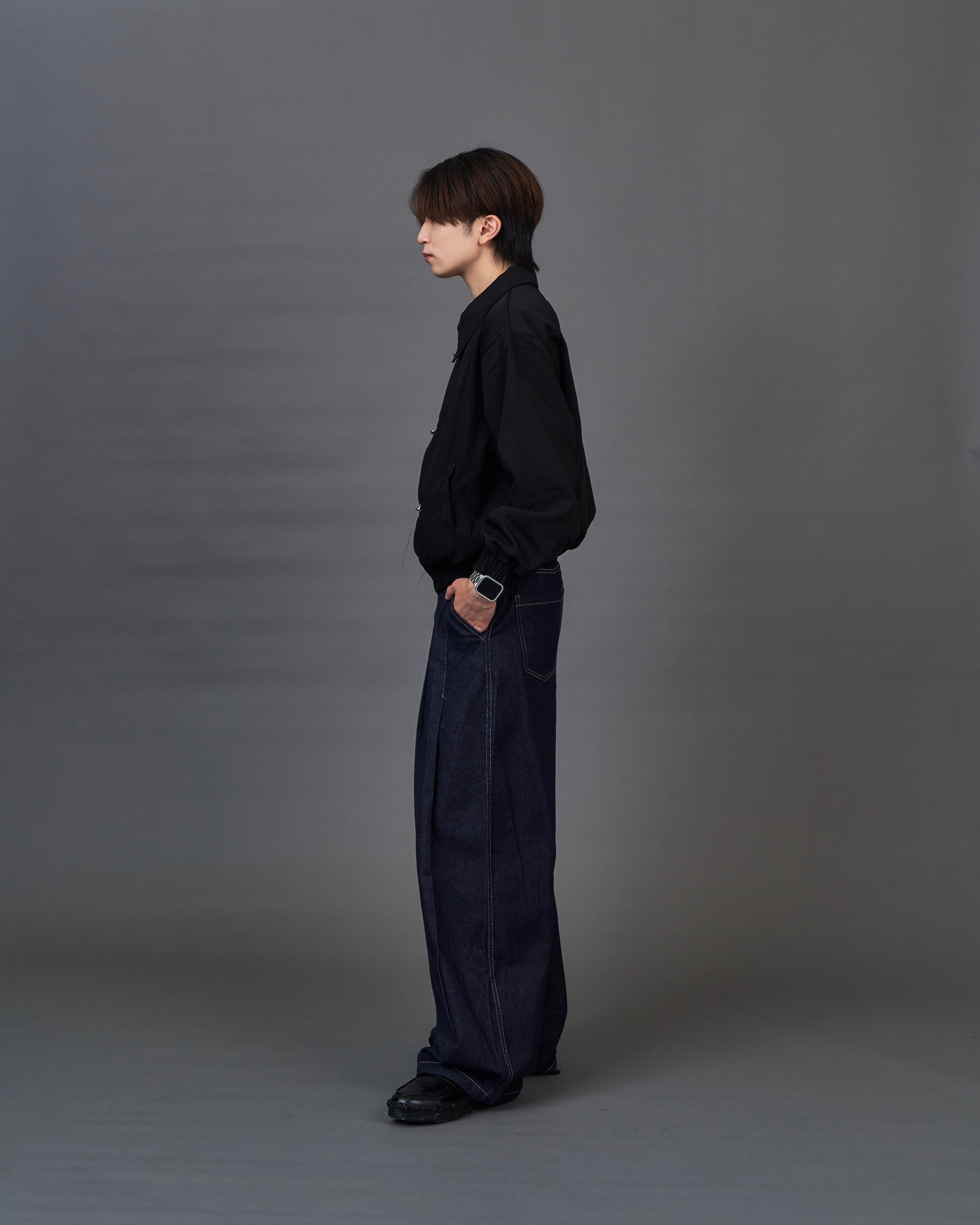 【セットアップ対応】Contrast Stitch Denim Jacket/ステッチライン デニムパンツ SL0049