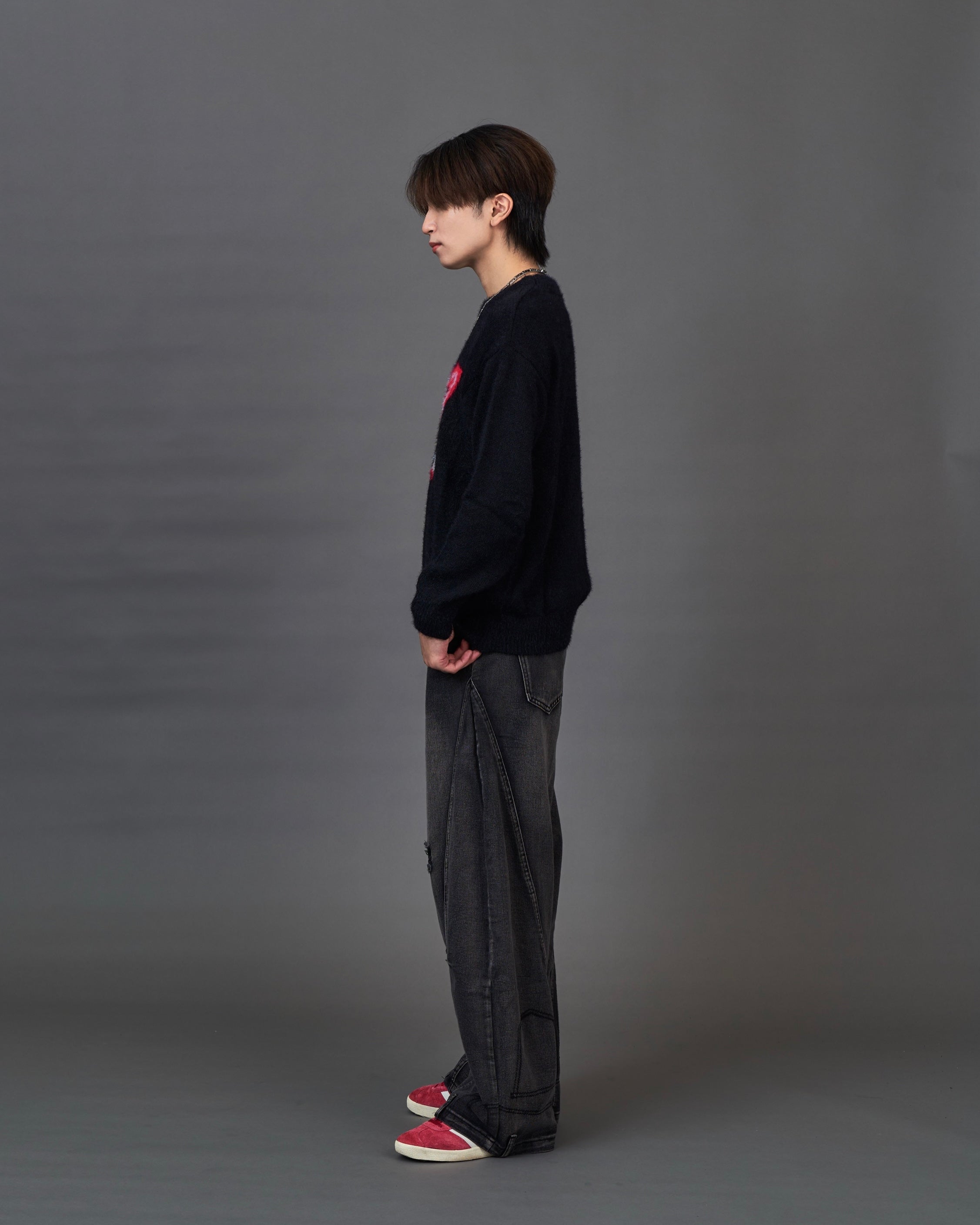 Graphic Shaggy Knit Sweater / グラフィックシャギーニットセーター SL0053