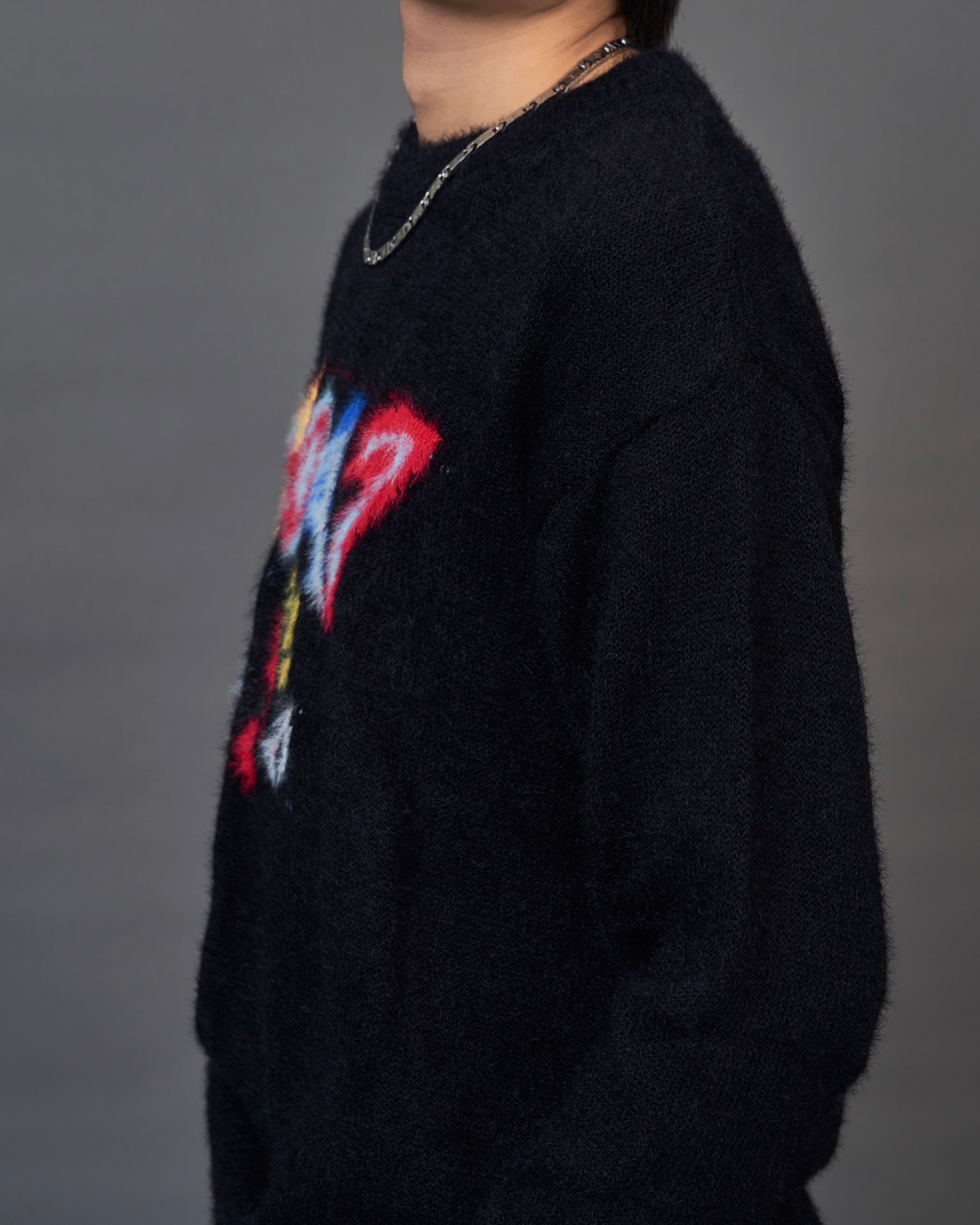 Graphic Shaggy Knit Sweater / グラフィックシャギーニットセーター SL0053