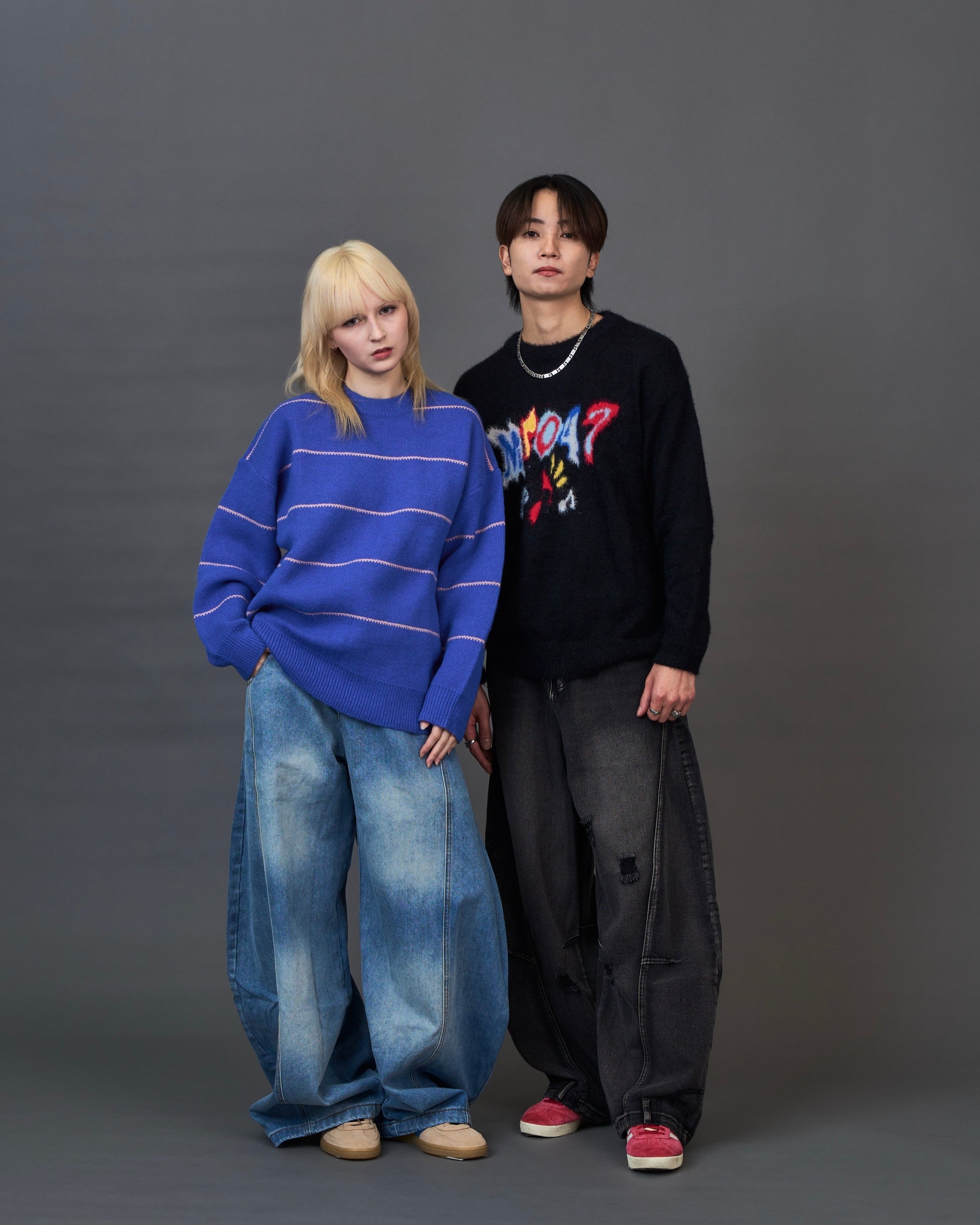 overfit border knit/ オーバーフィットボーダーニット SL0042