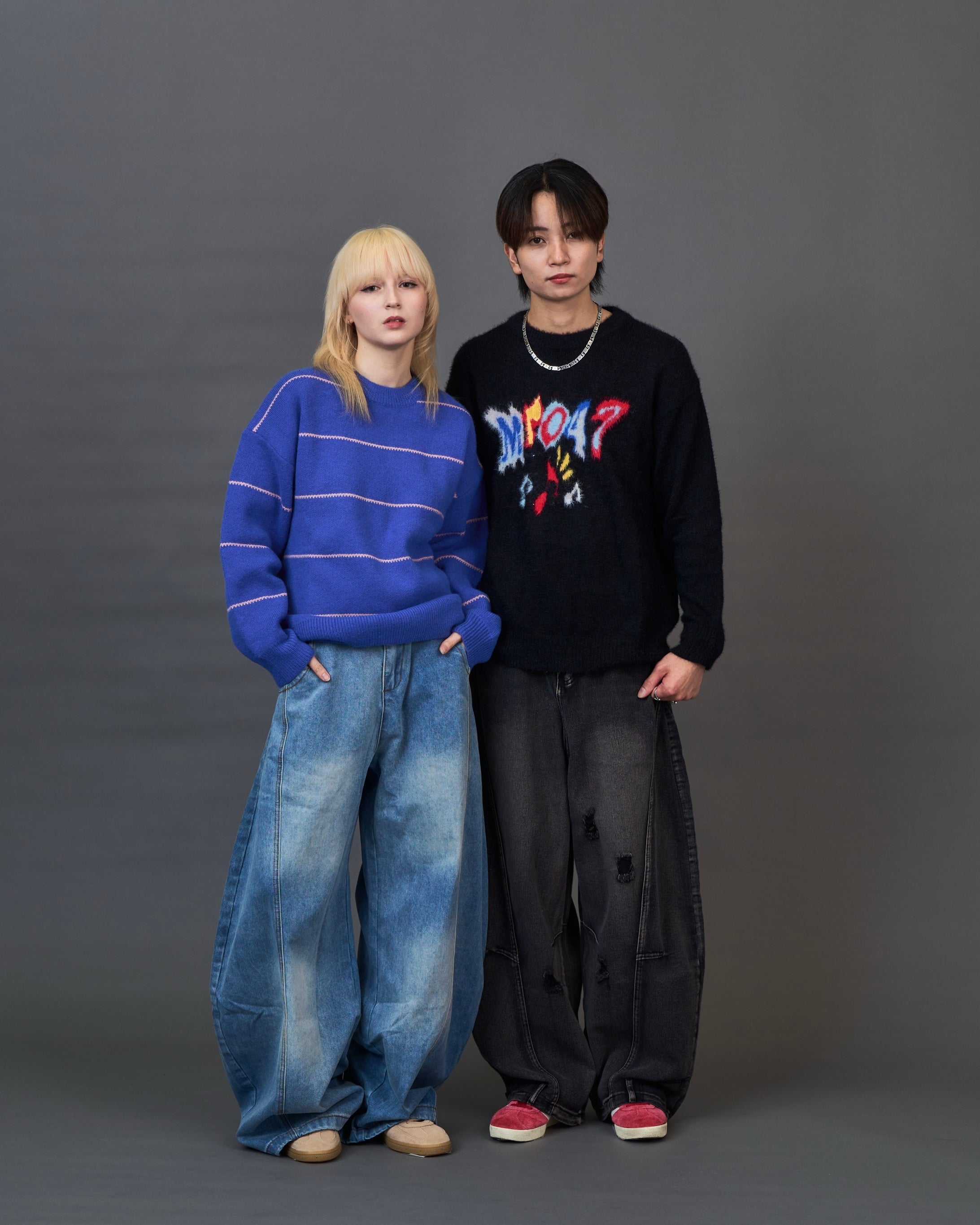 Graphic Shaggy Knit Sweater / グラフィックシャギーニットセーター SL0053