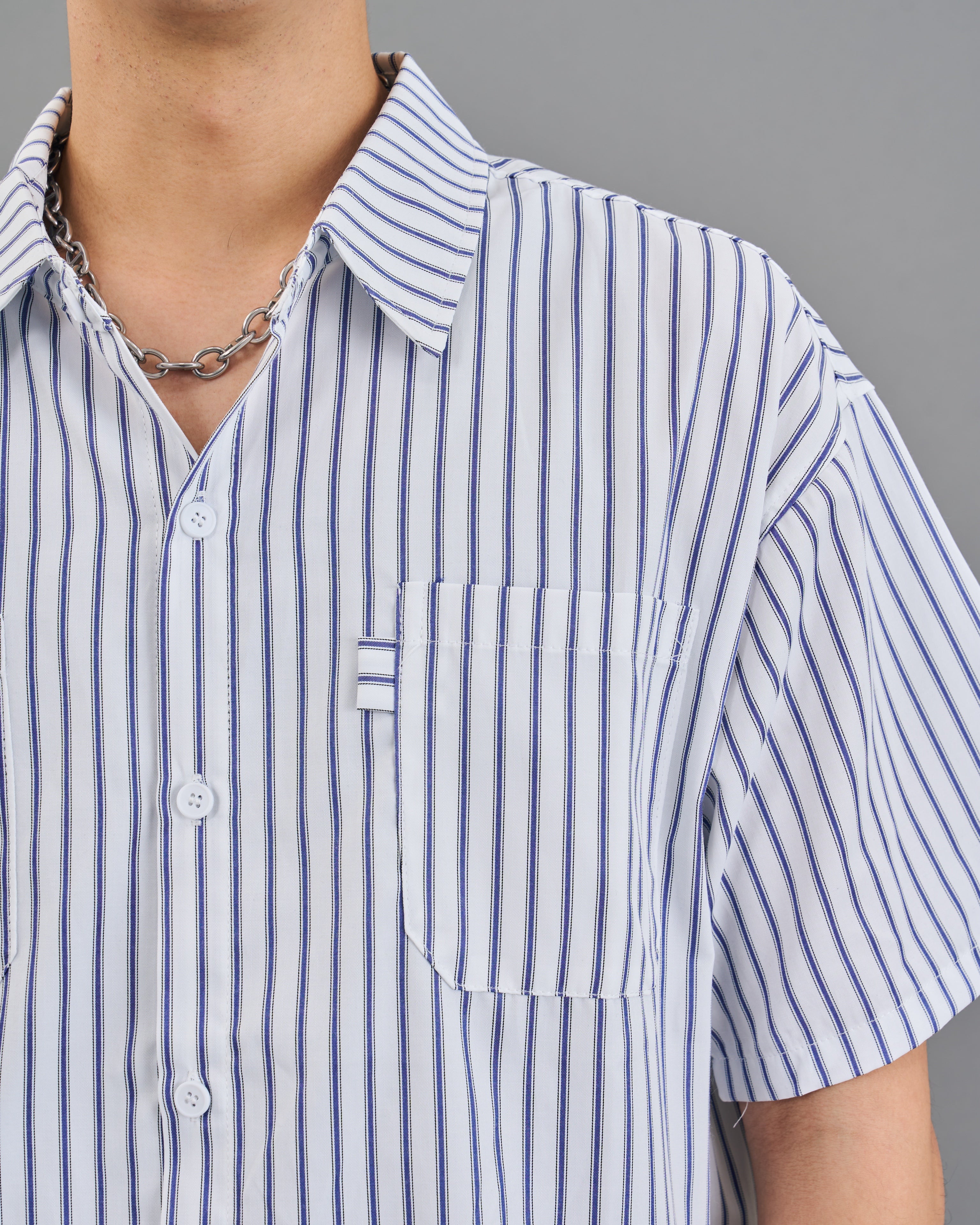 オーバーサイズストライプシャツSS SL0030