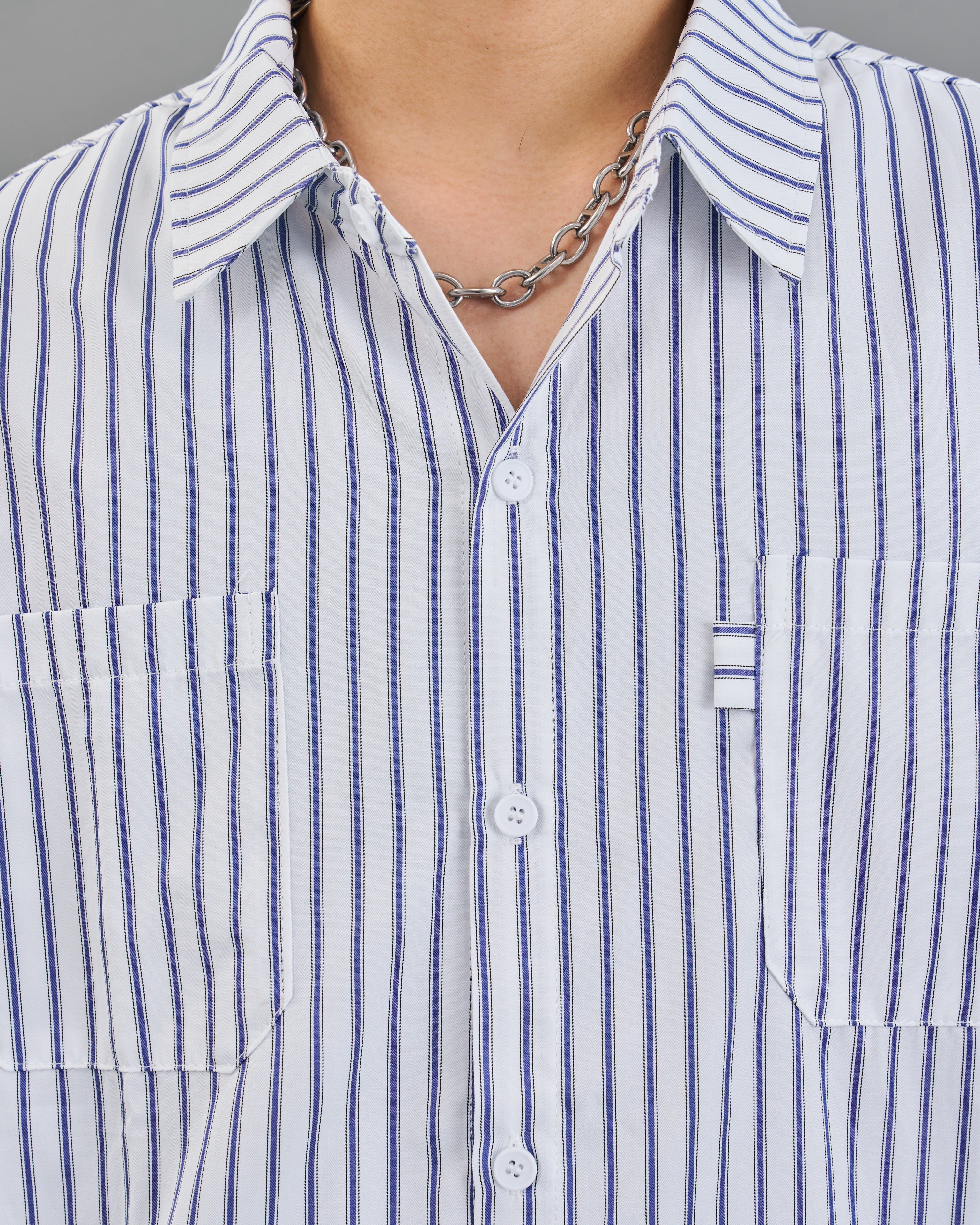 オーバーサイズストライプシャツSS SL0030