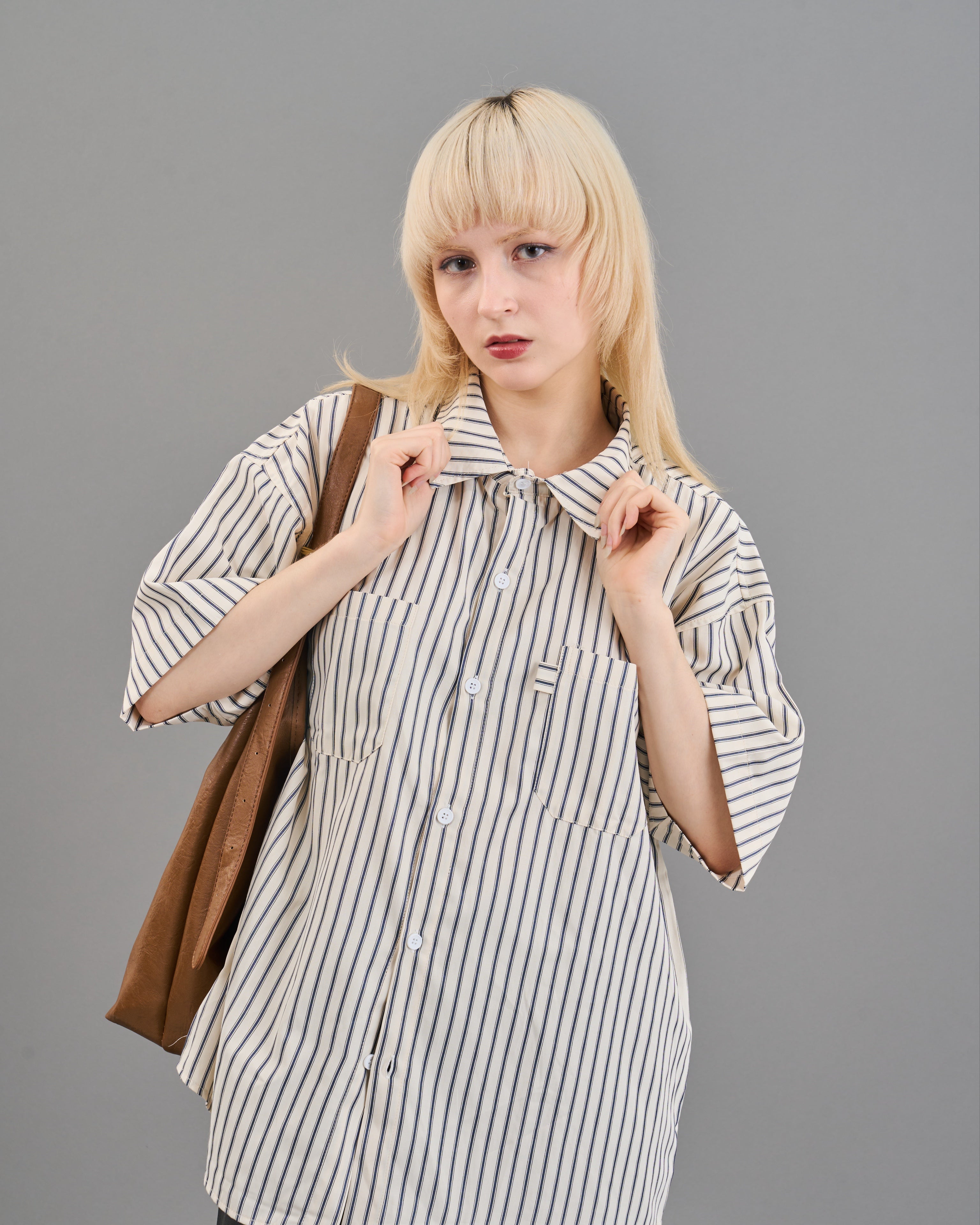 オーバーサイズストライプシャツSS SL0030