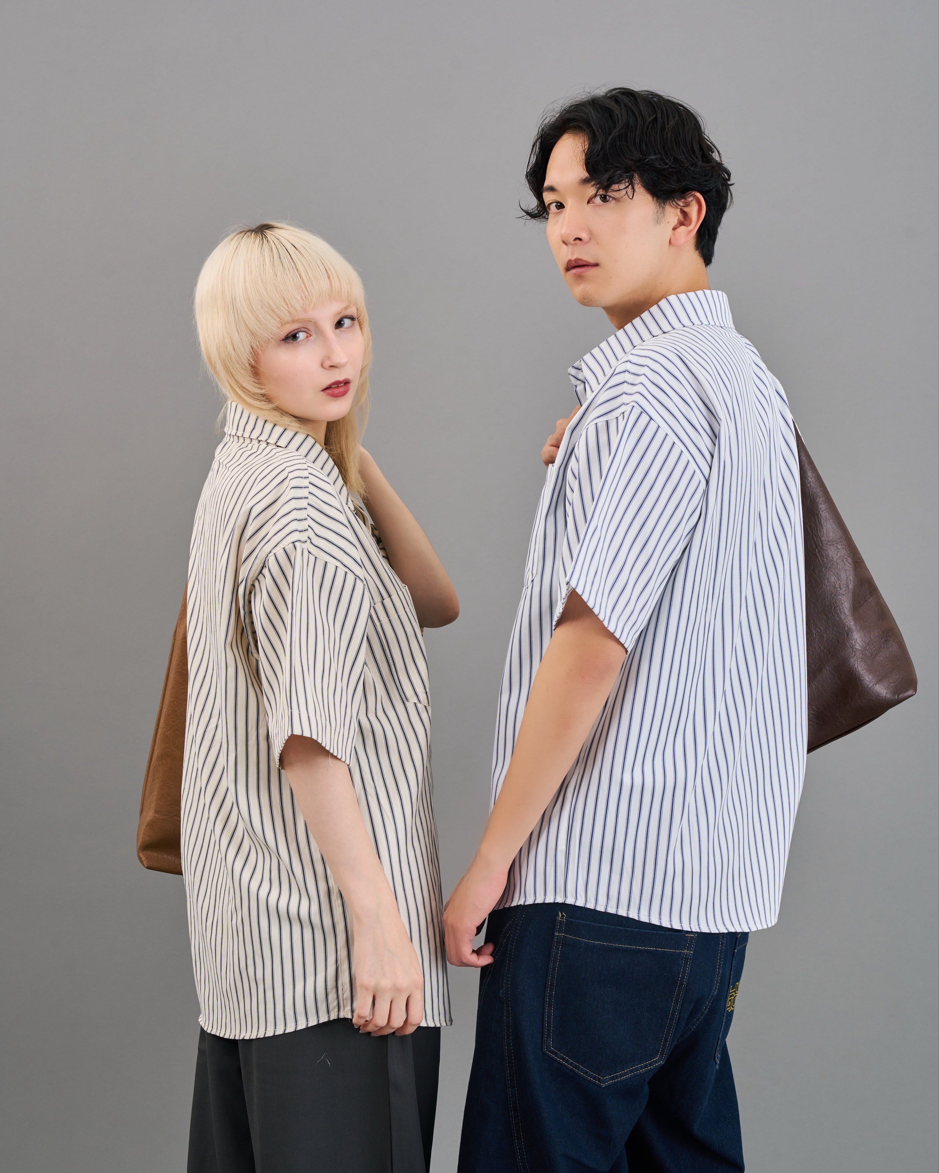オーバーサイズストライプシャツSS SL0030