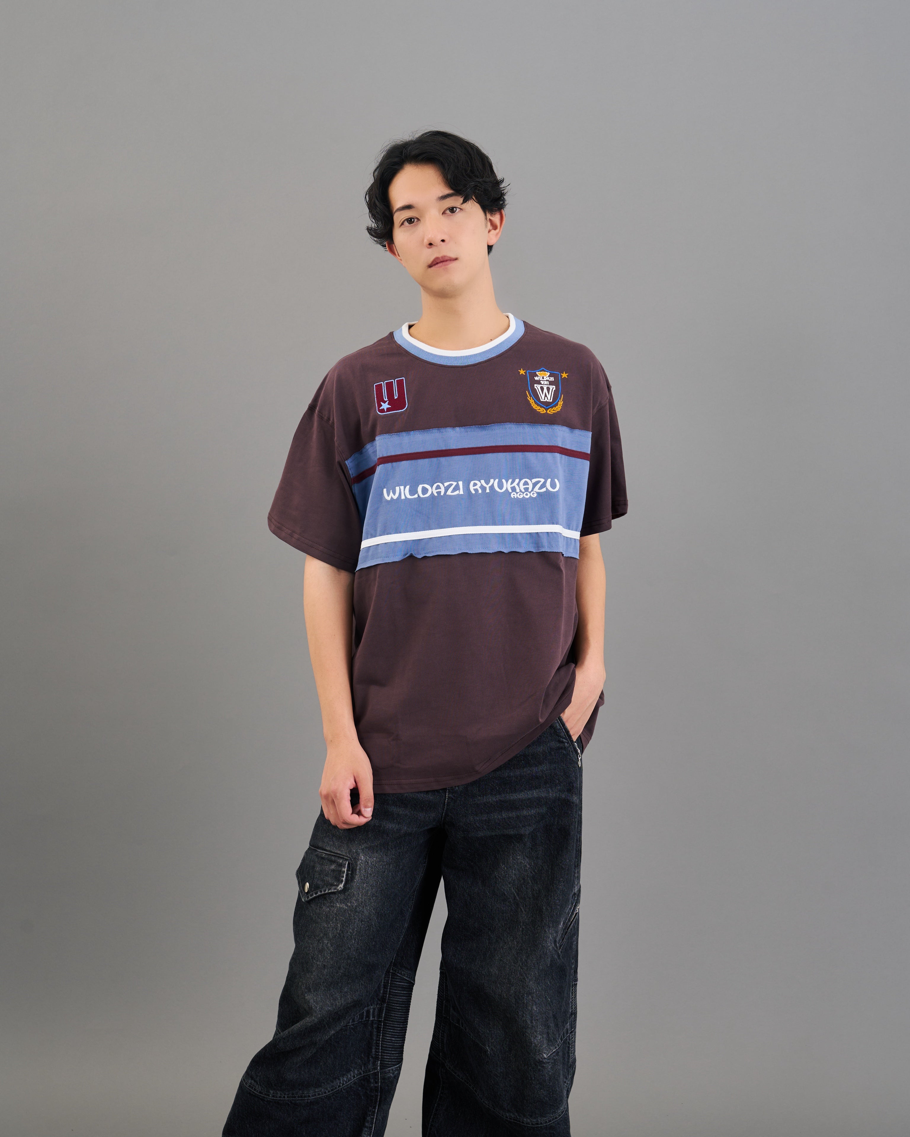 カラーブロックtシャツSL0025