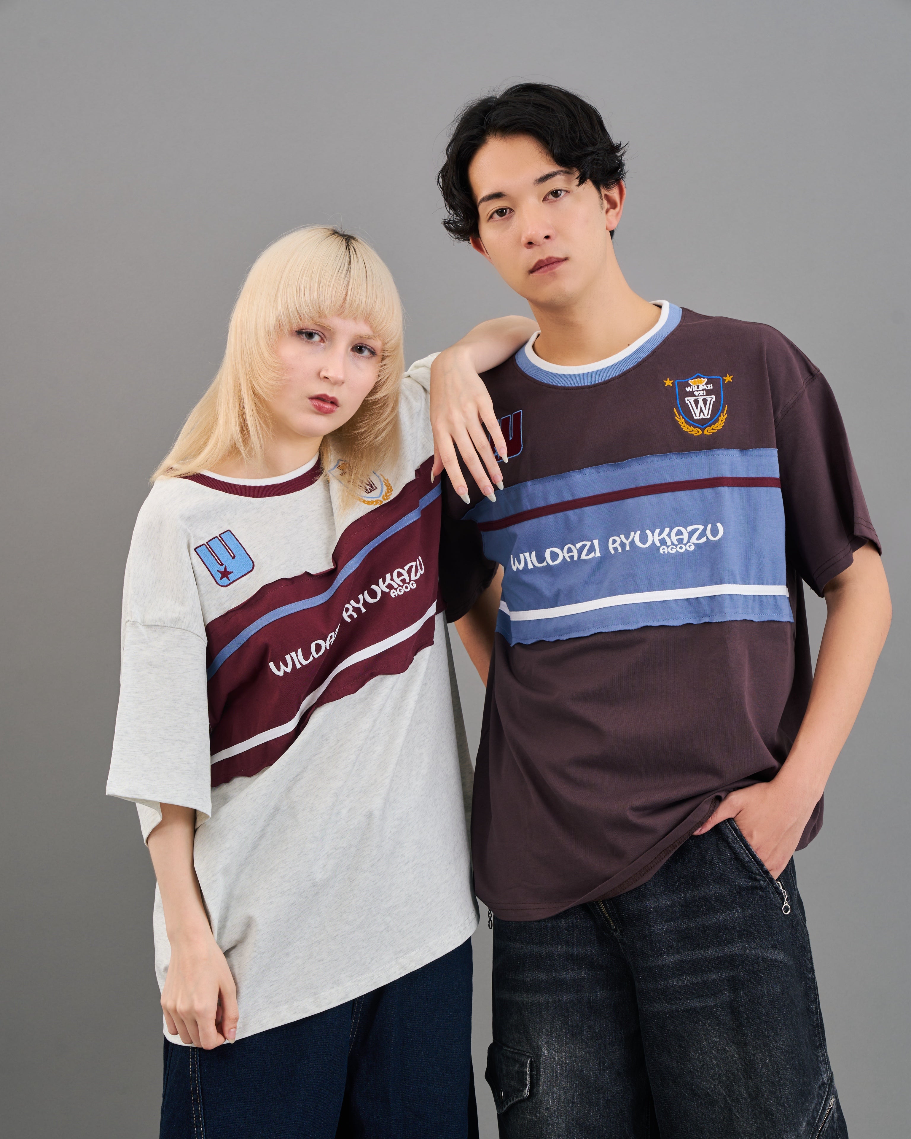 カラーブロックtシャツSL0025