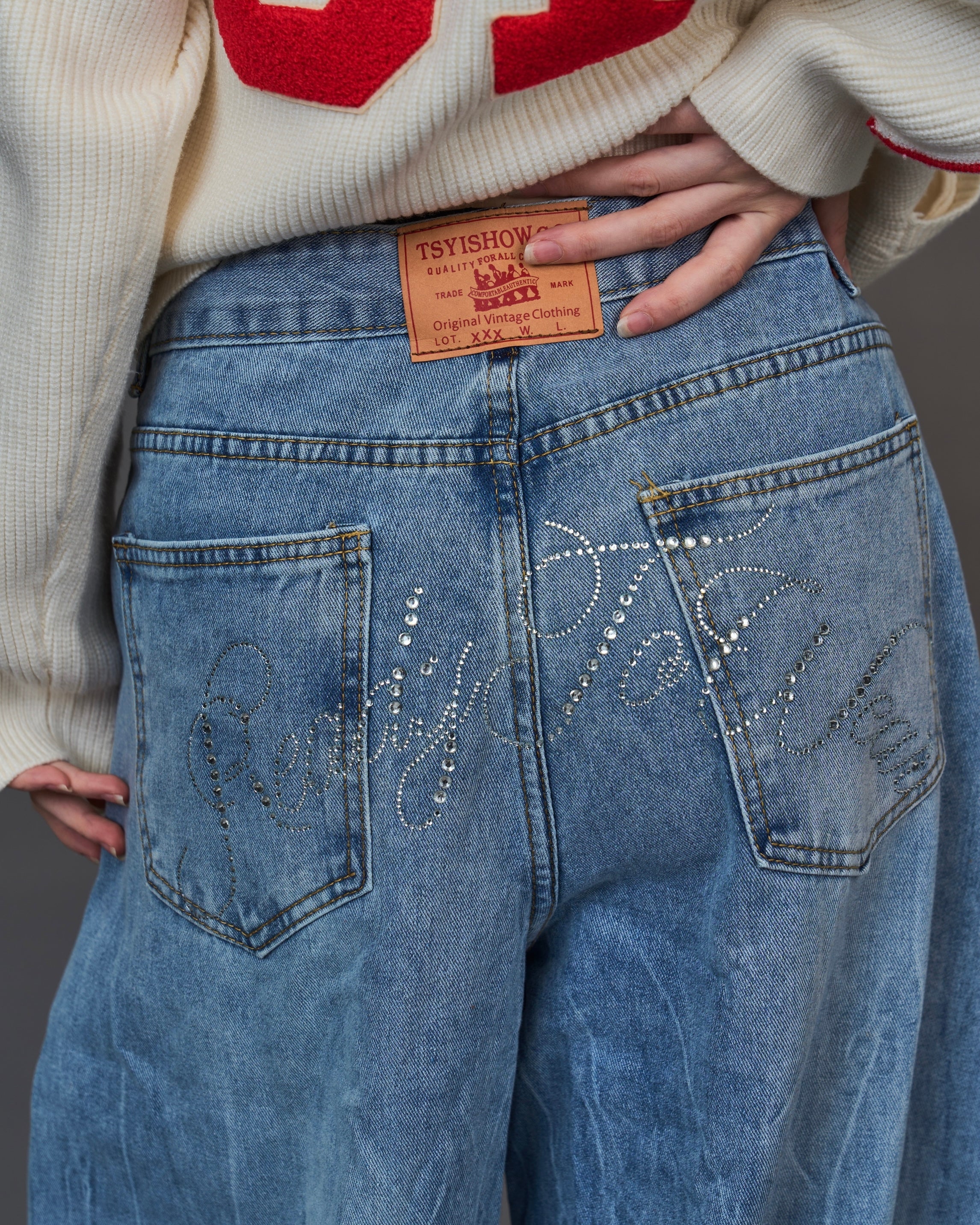 ラインストーンビンテージデニム/Rhinestone Vintage Denim SL0047