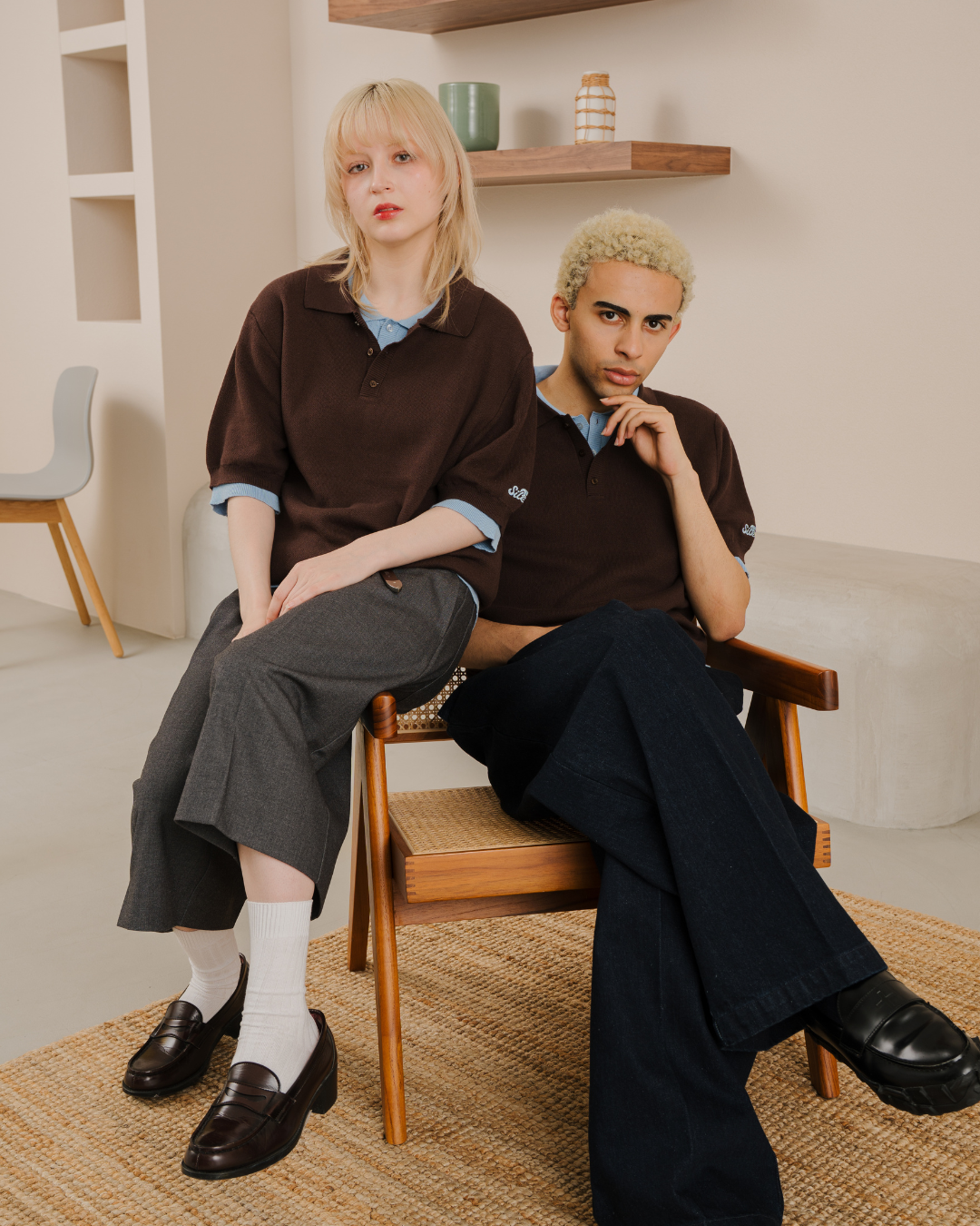Outline Layered Knit Polo