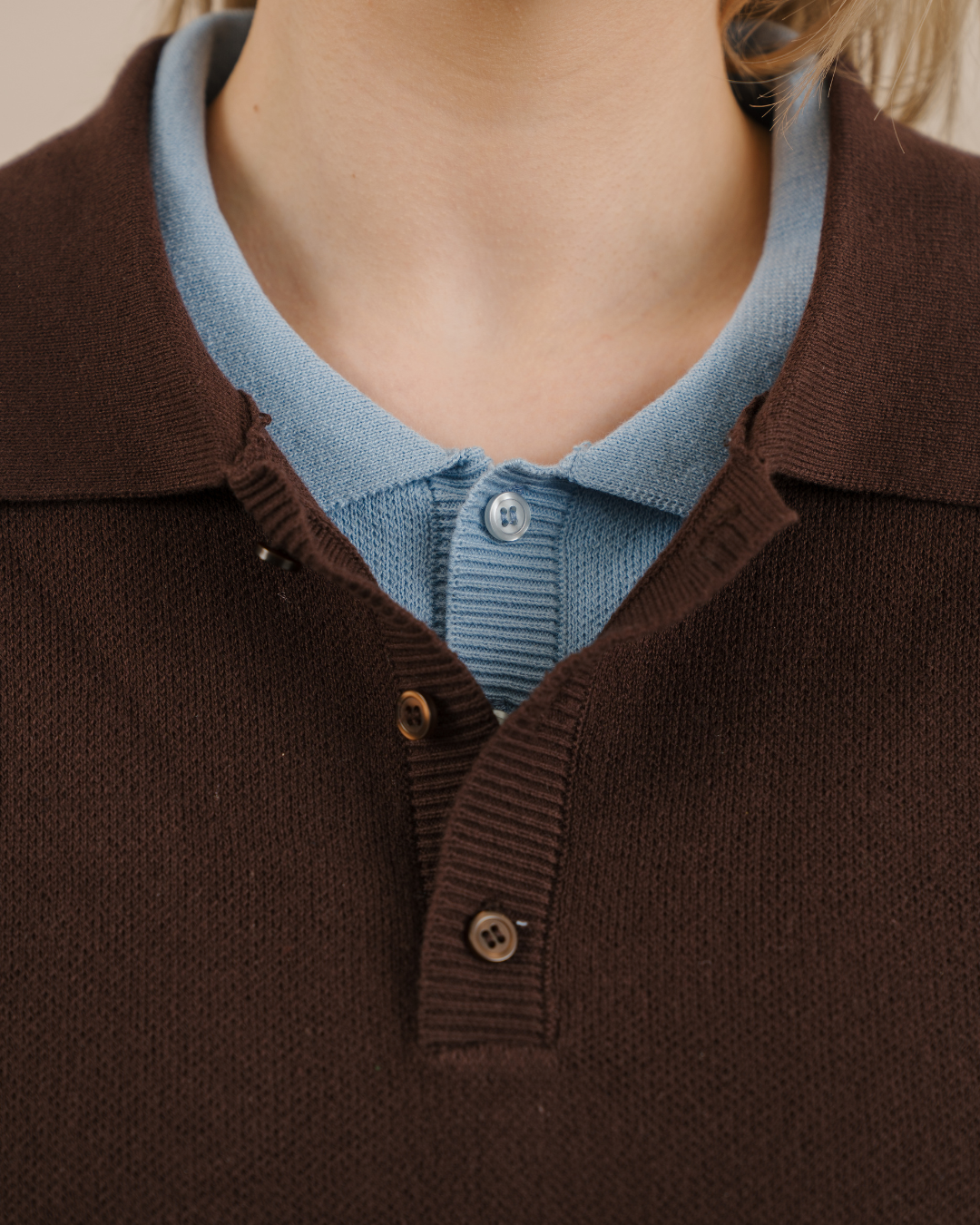 Outline Layered Knit Polo