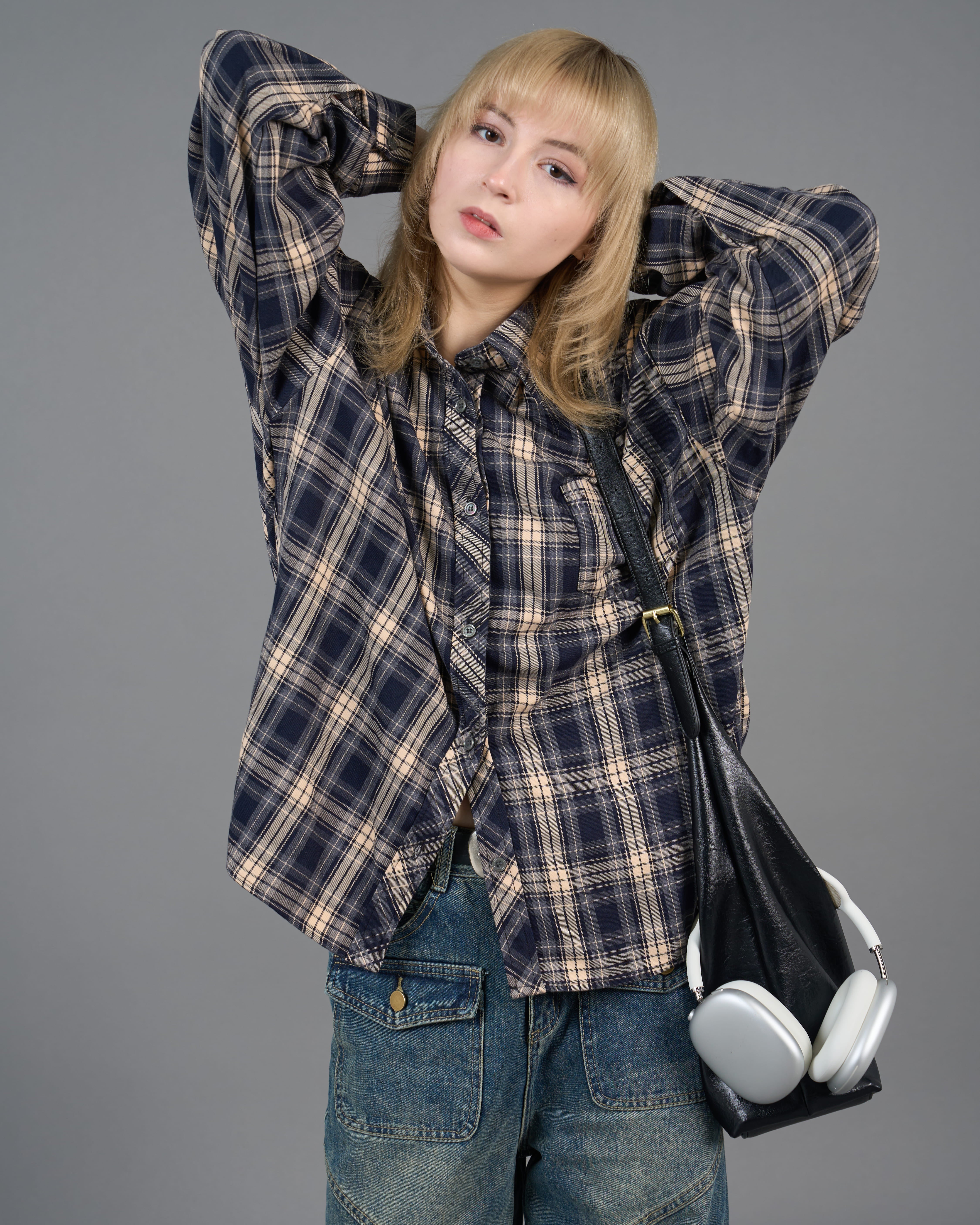 retro check shirt - レトロチェックシャツ レトロチェックシャツ厚手コットン メンズ レディース 春秋