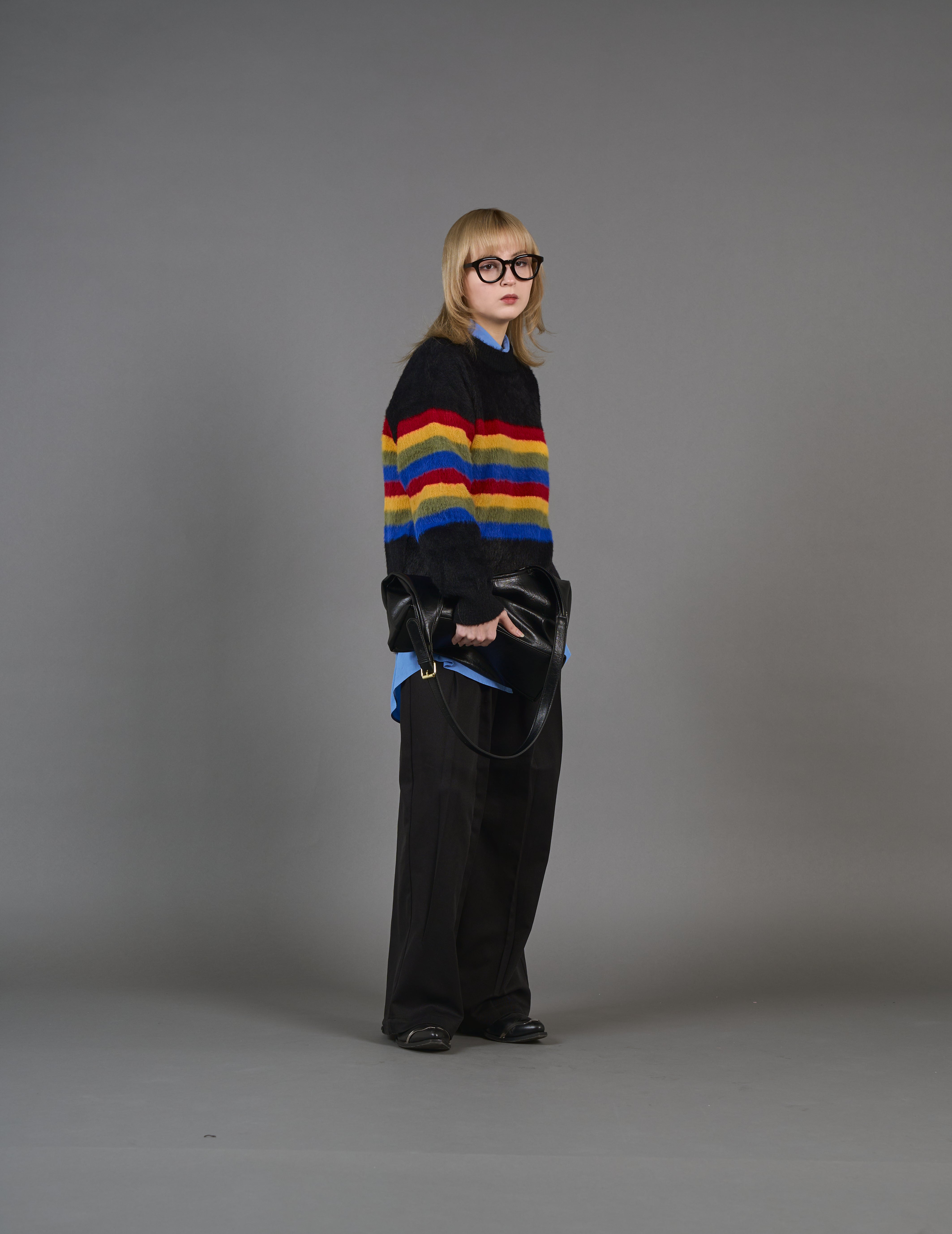 Mohair-like color knit