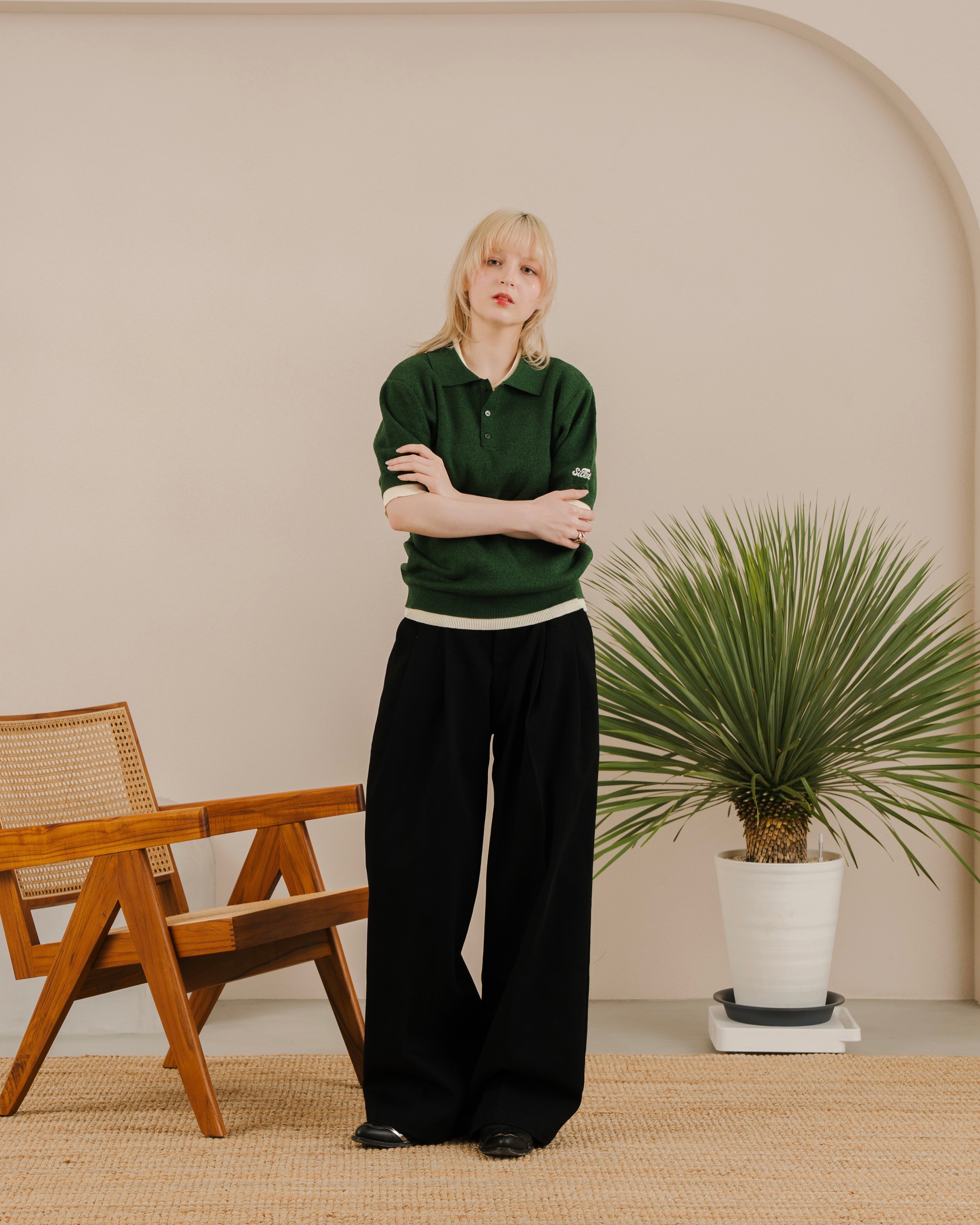 Outline Layered Knit Polo