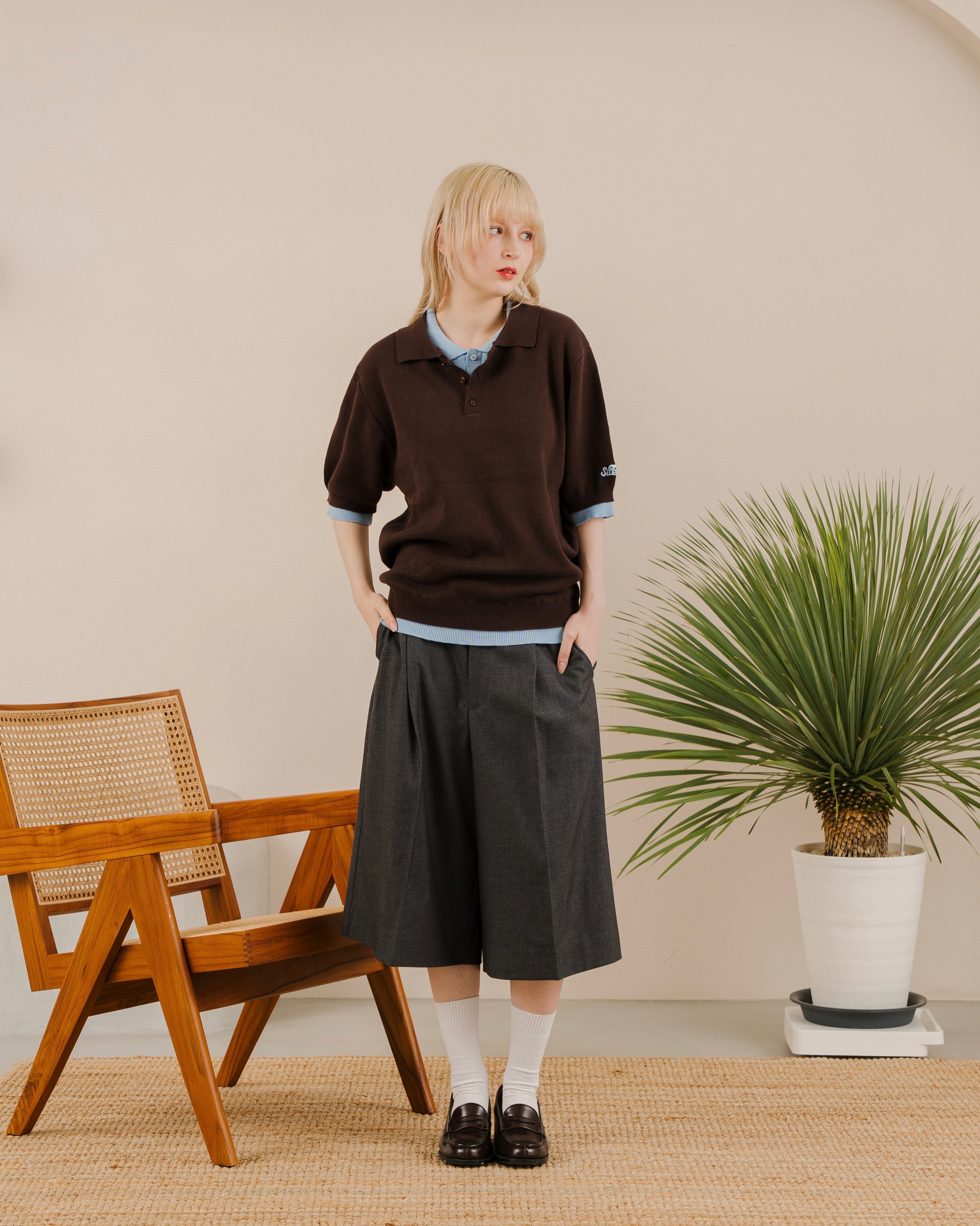 Outline Layered Knit Polo