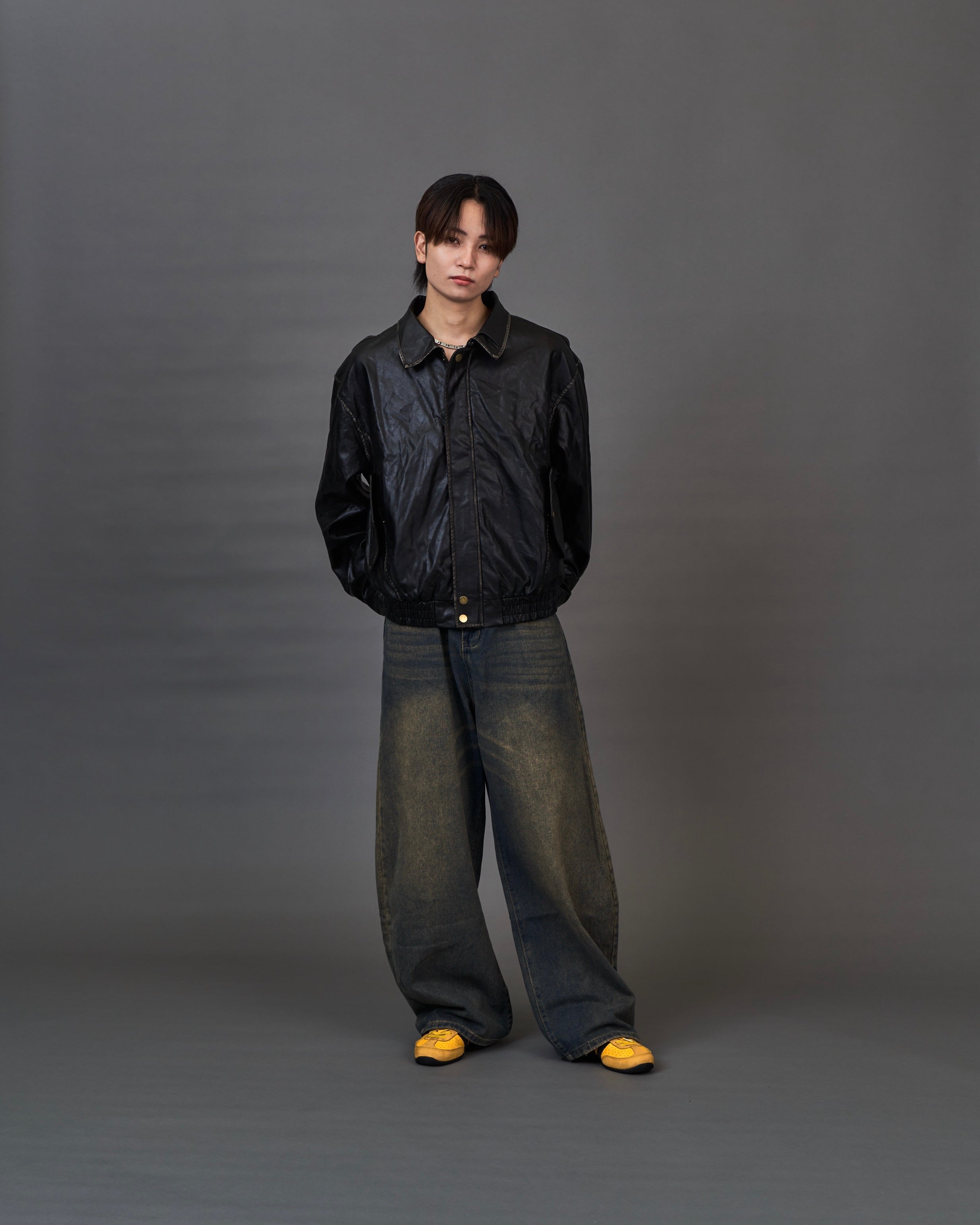 Blackout Leather Jacket / ブラックアウトレザージャケットSL0045