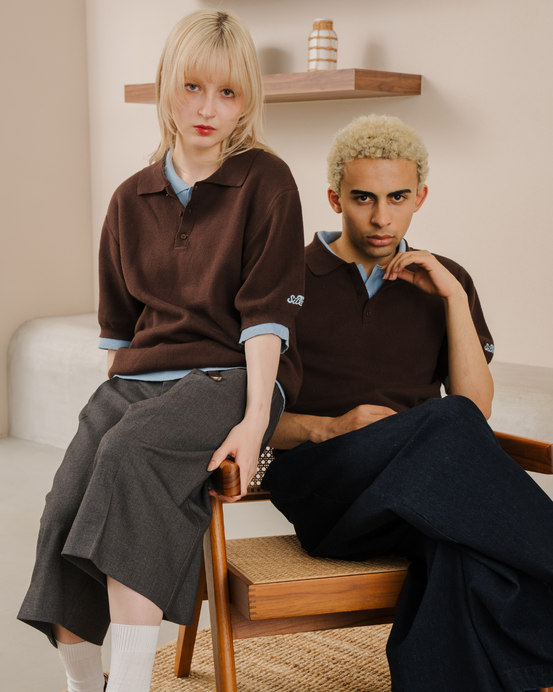 Outline Layered Knit Polo