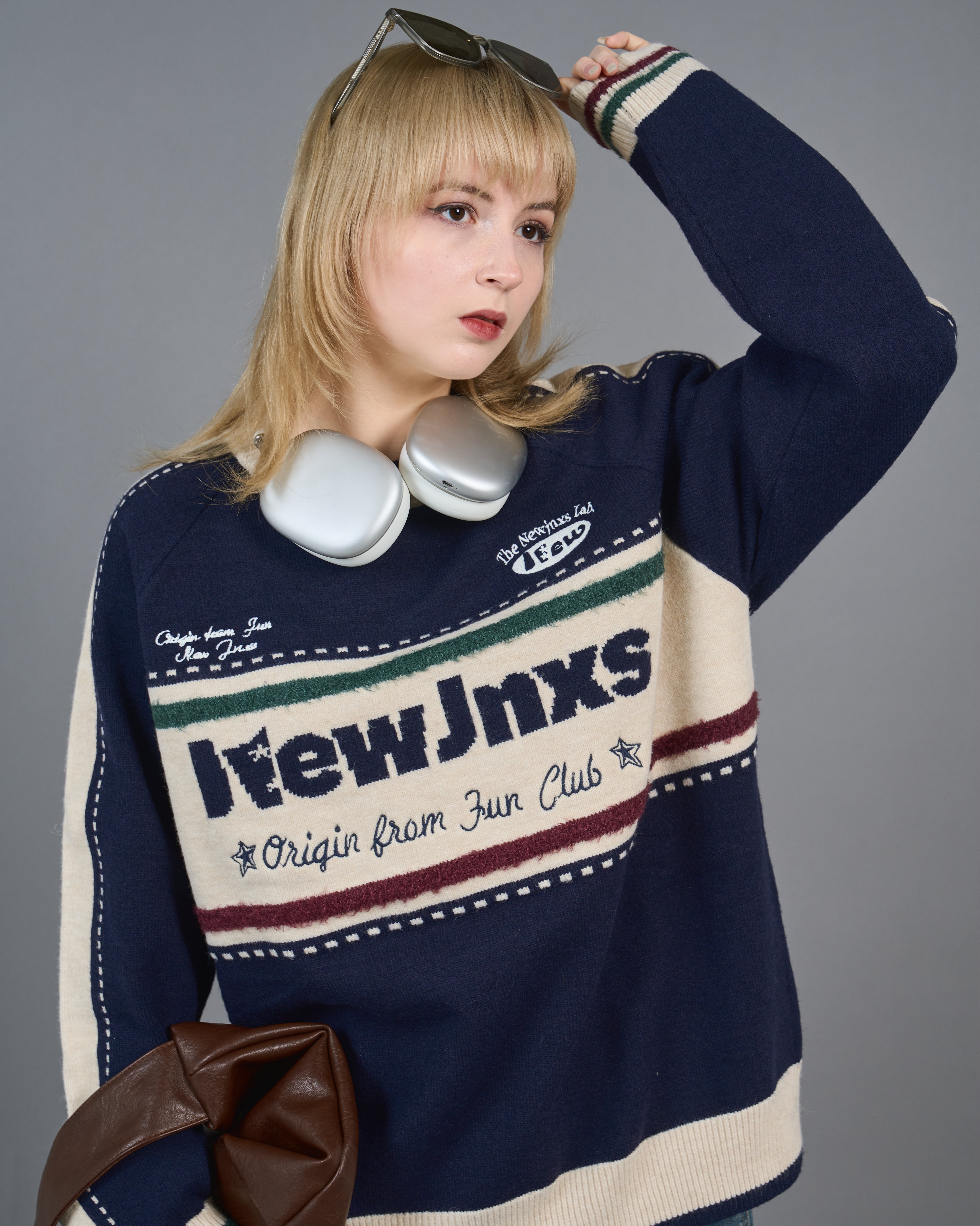 黒ニットです♡ カラーブロックリンガーニットSL0010