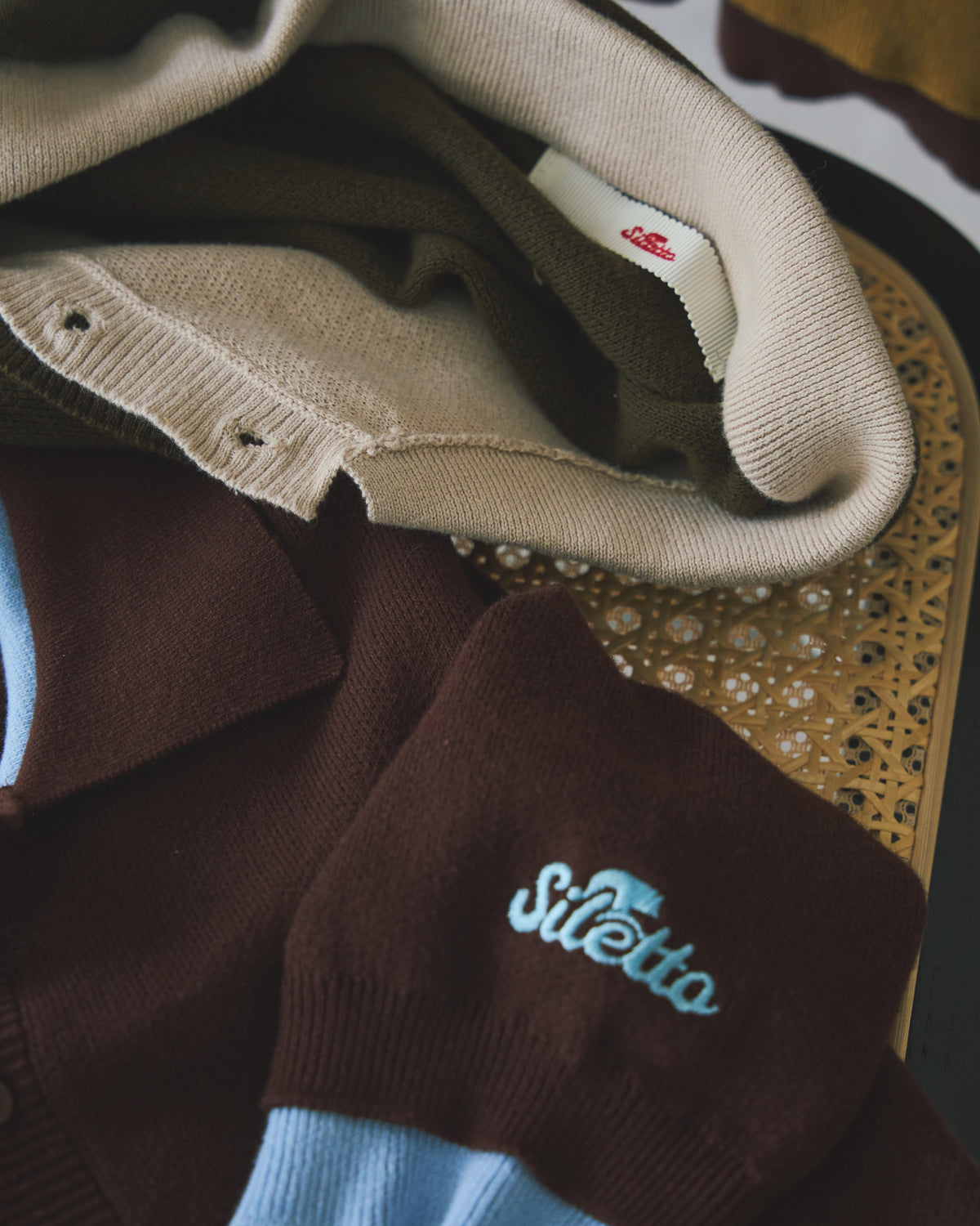 Outline Layered Cotton Knit Polo LS