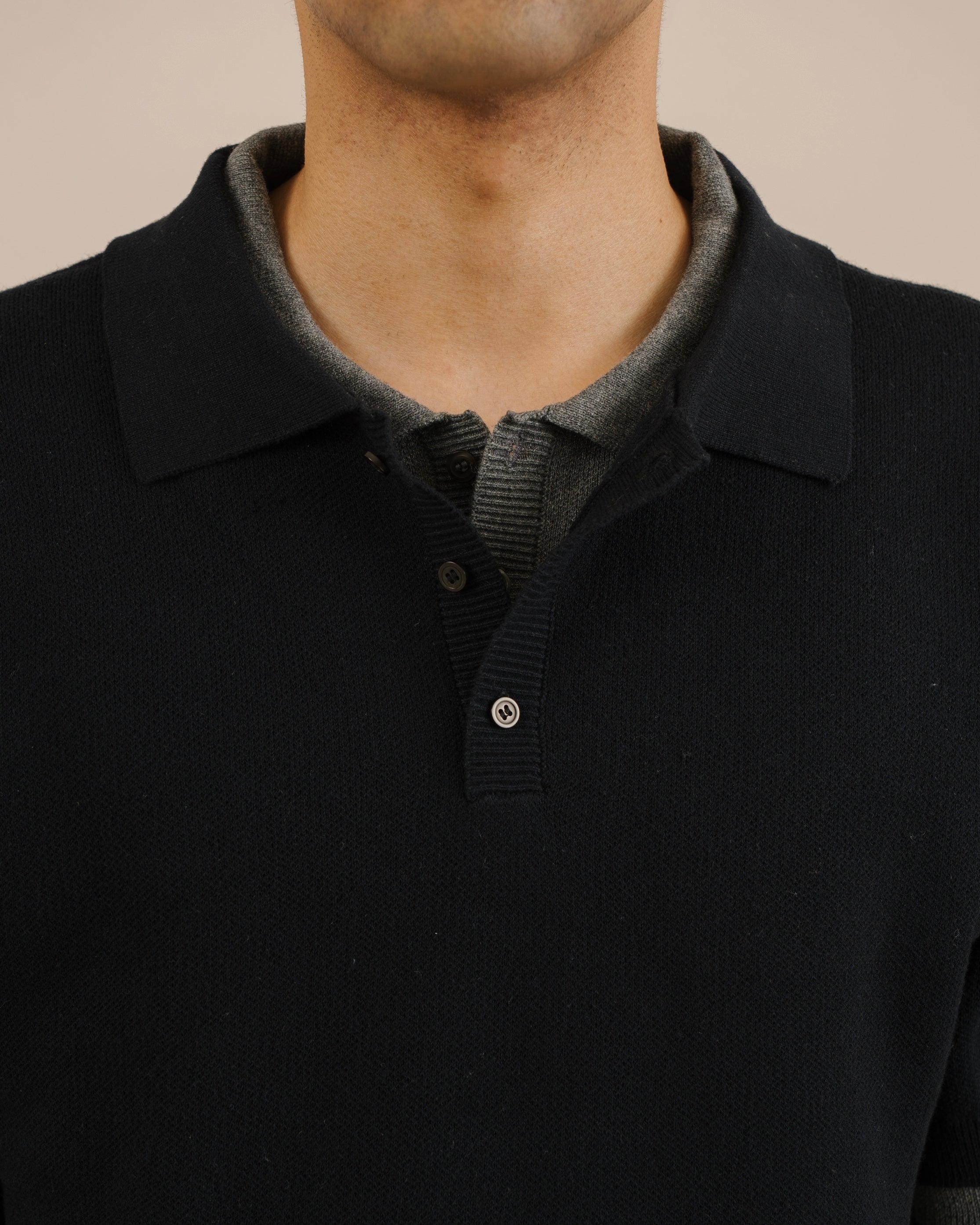 Outline Layered Knit Polo