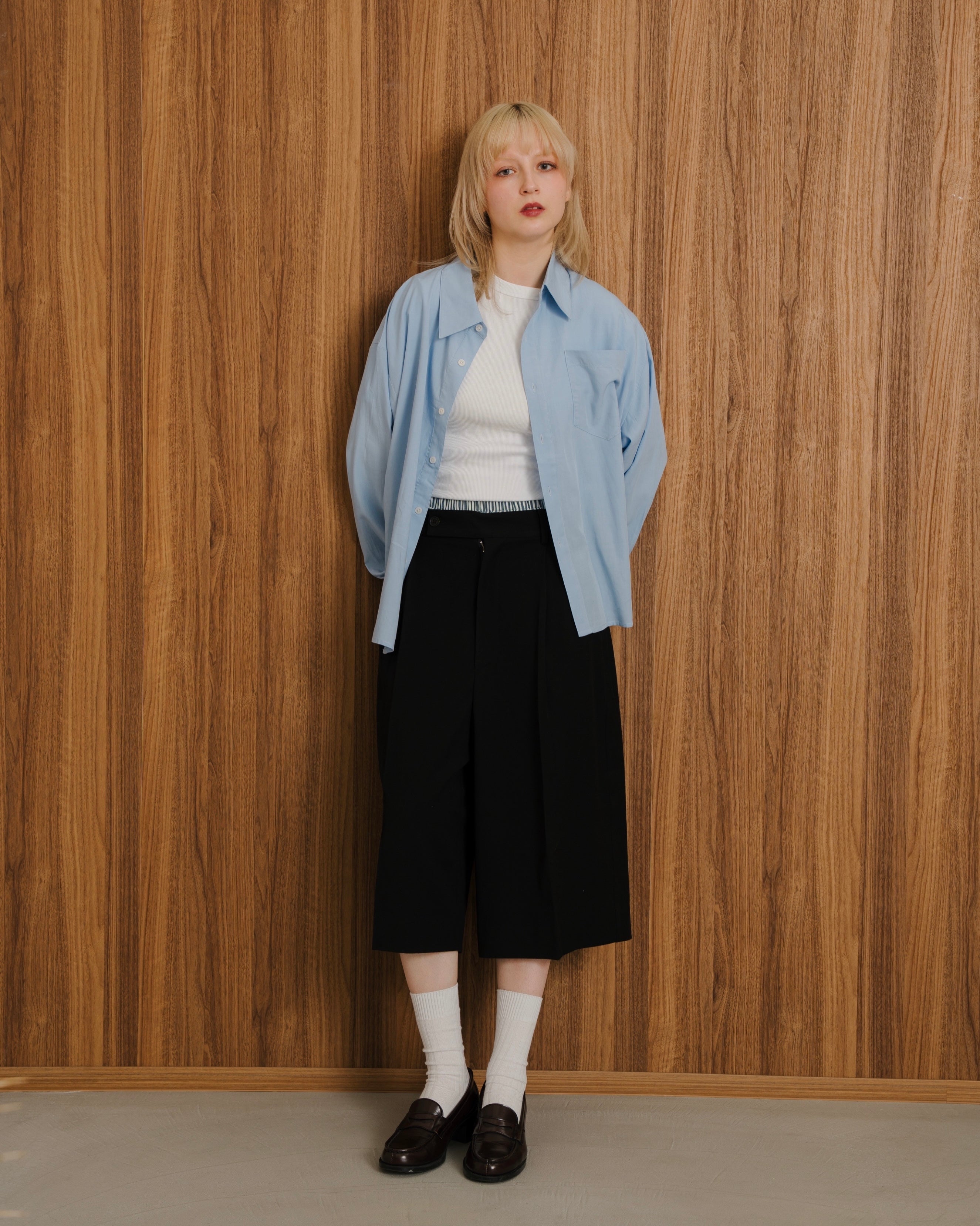 Cropped Classic Regular Collar Shirt LS