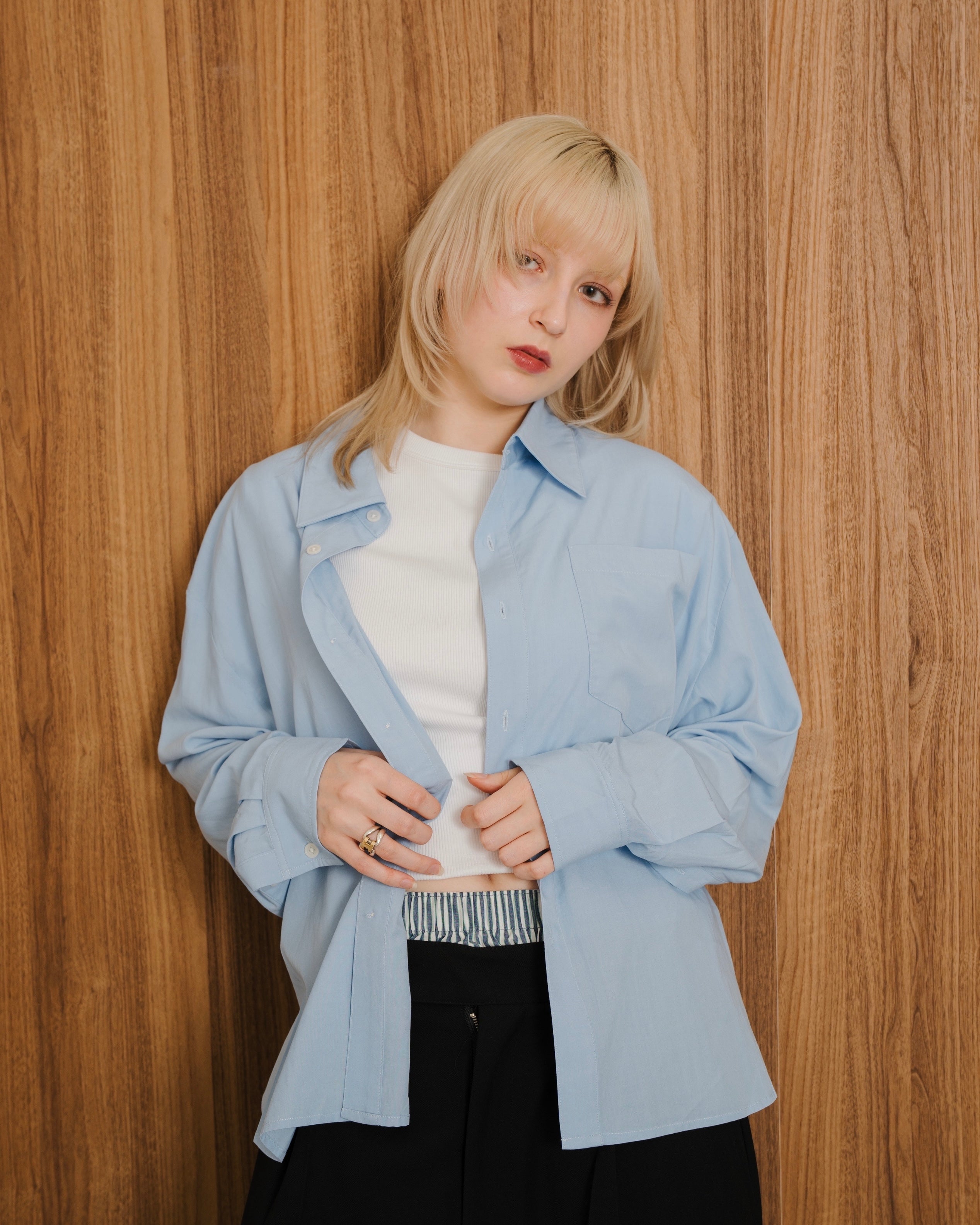 Cropped Classic Regular Collar Shirt LS