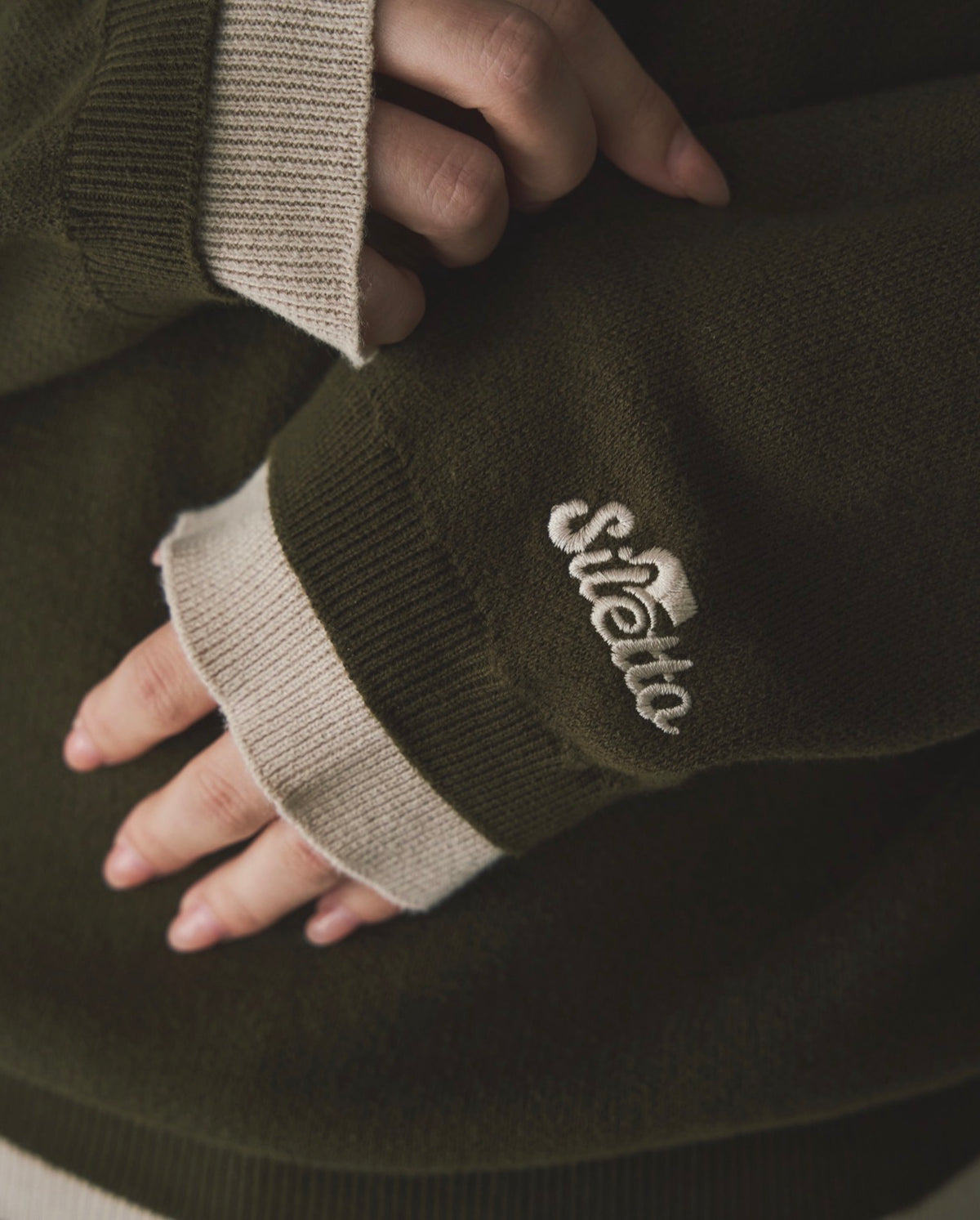 Outline Layered Cotton Knit Polo LS