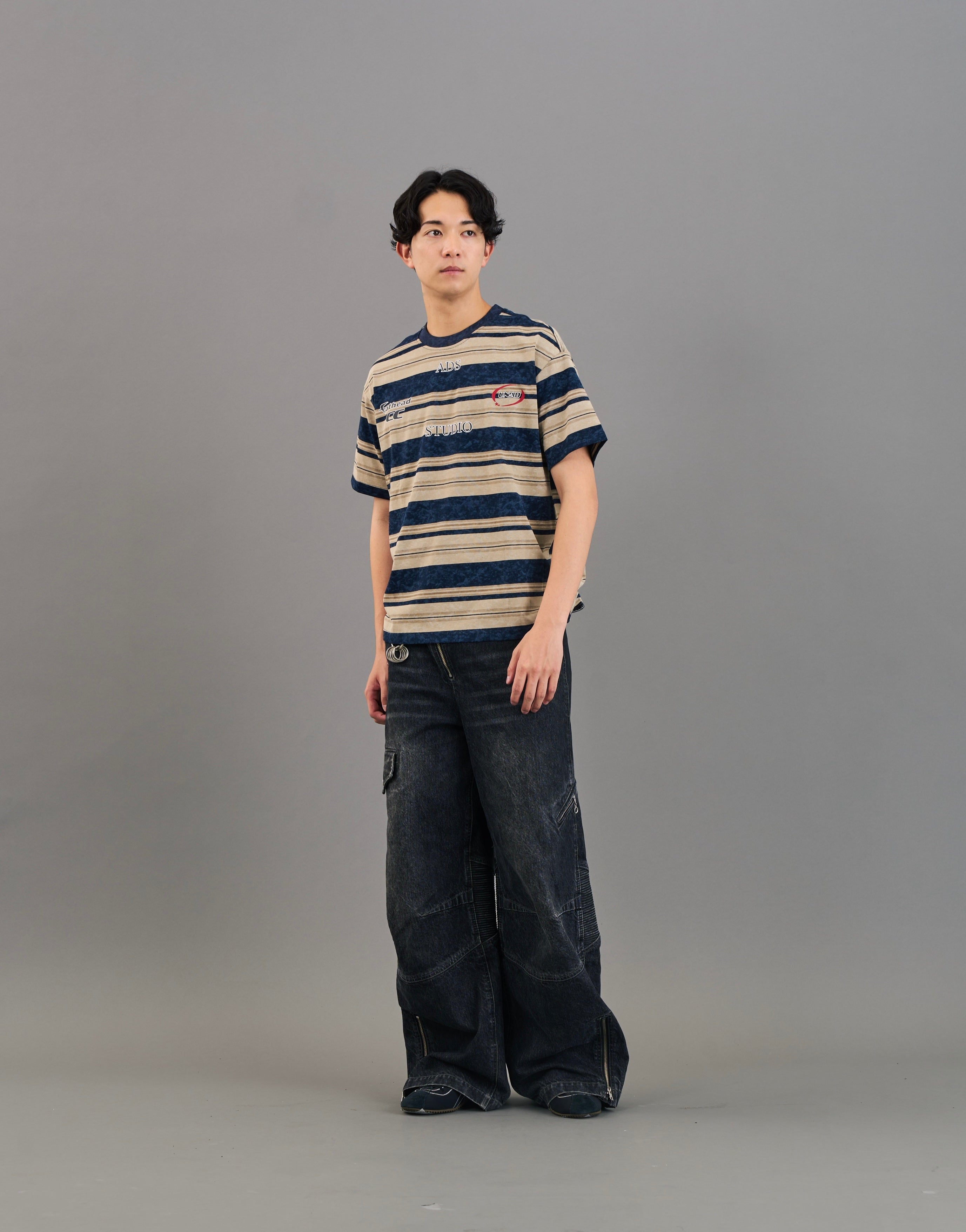 ボーダーTシャツ AZUL BY MOUSSY | リップルジャガードボーダービッグTEE (T