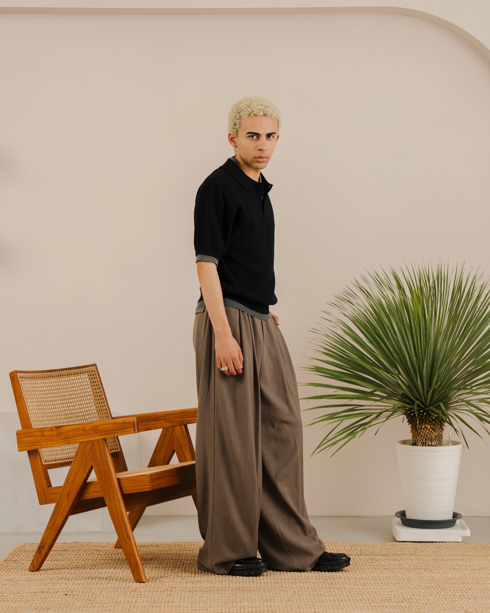Outline Layered Knit Polo