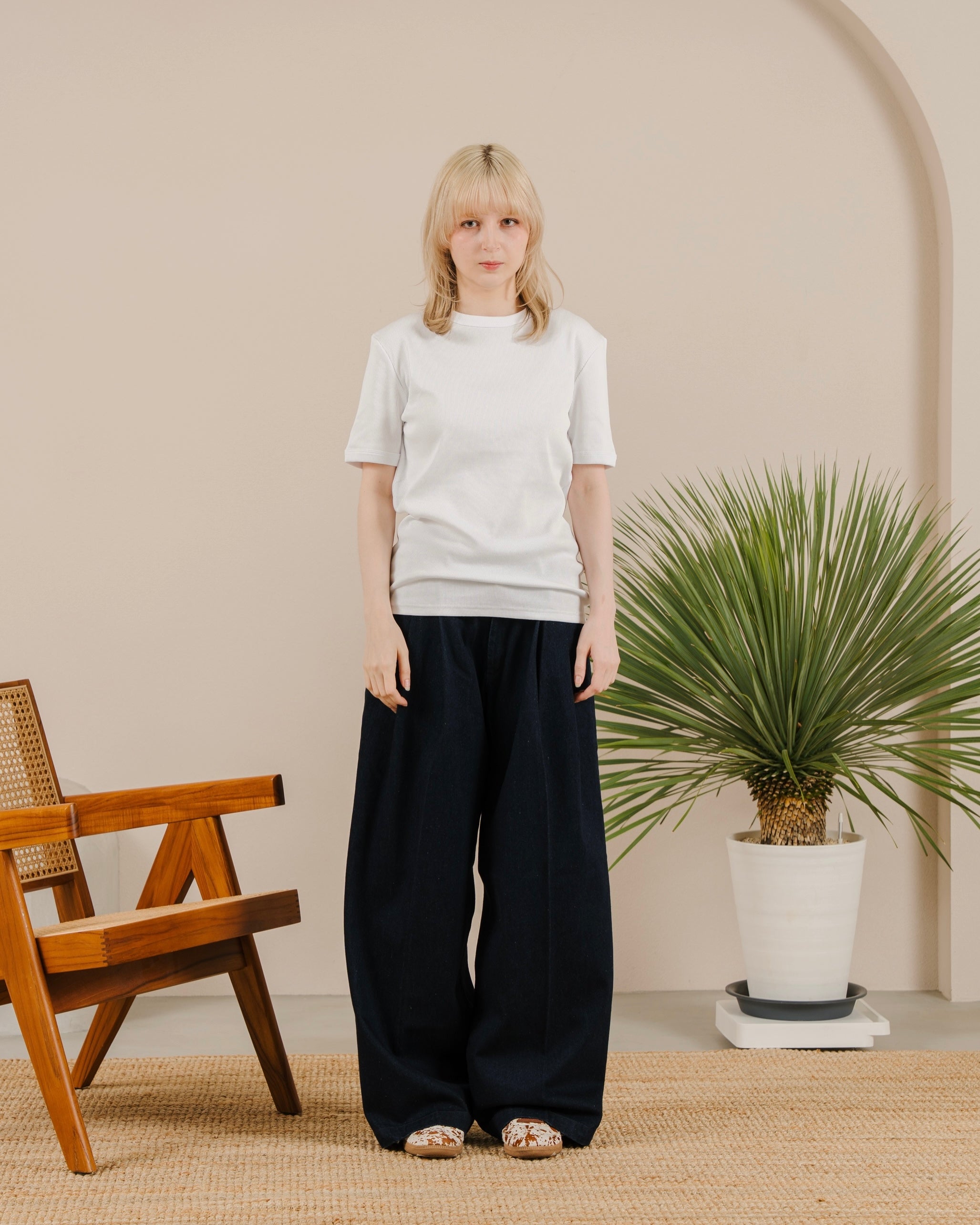 12oz Wide-Leg Denim Trousers