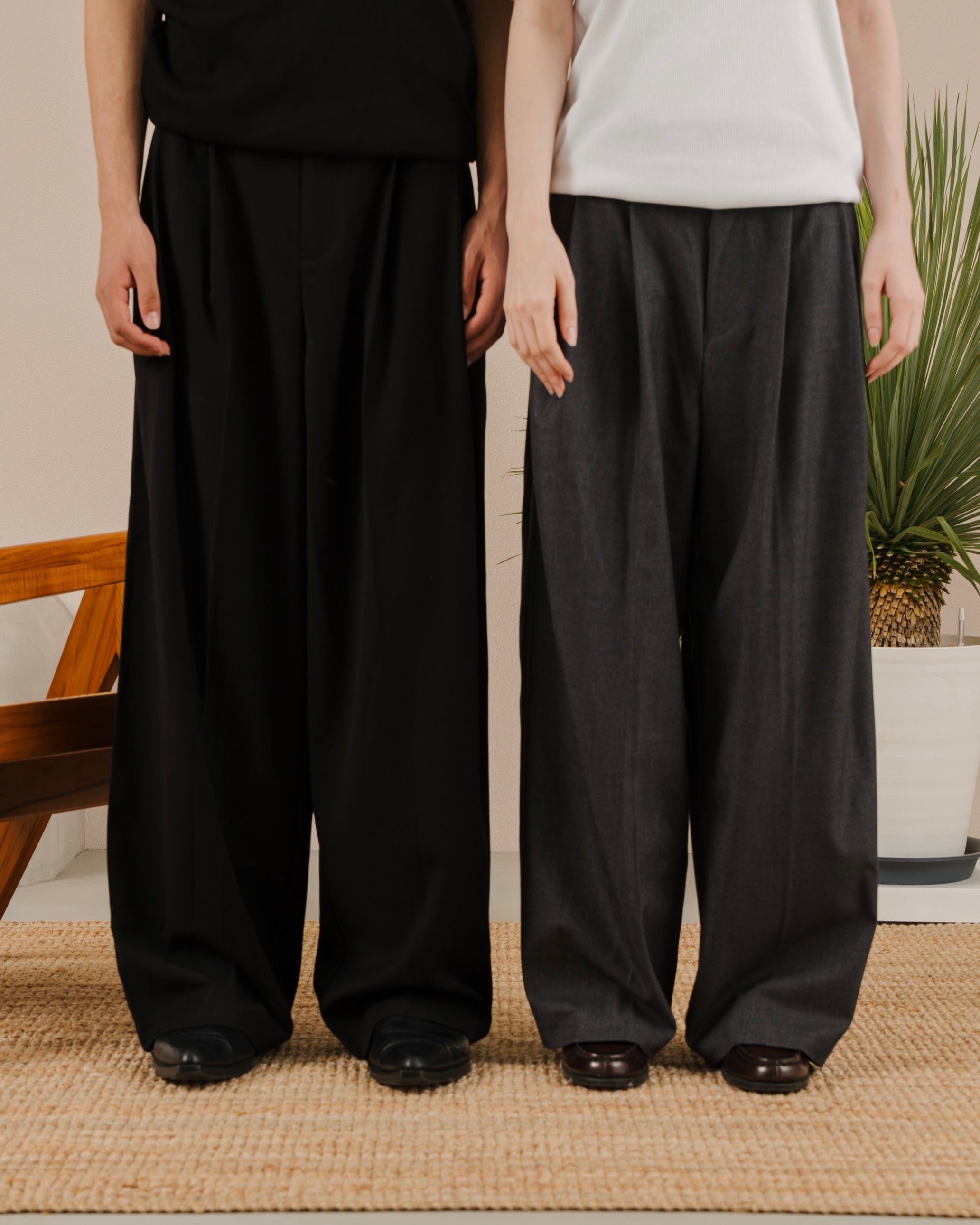 Deep tuck slacks