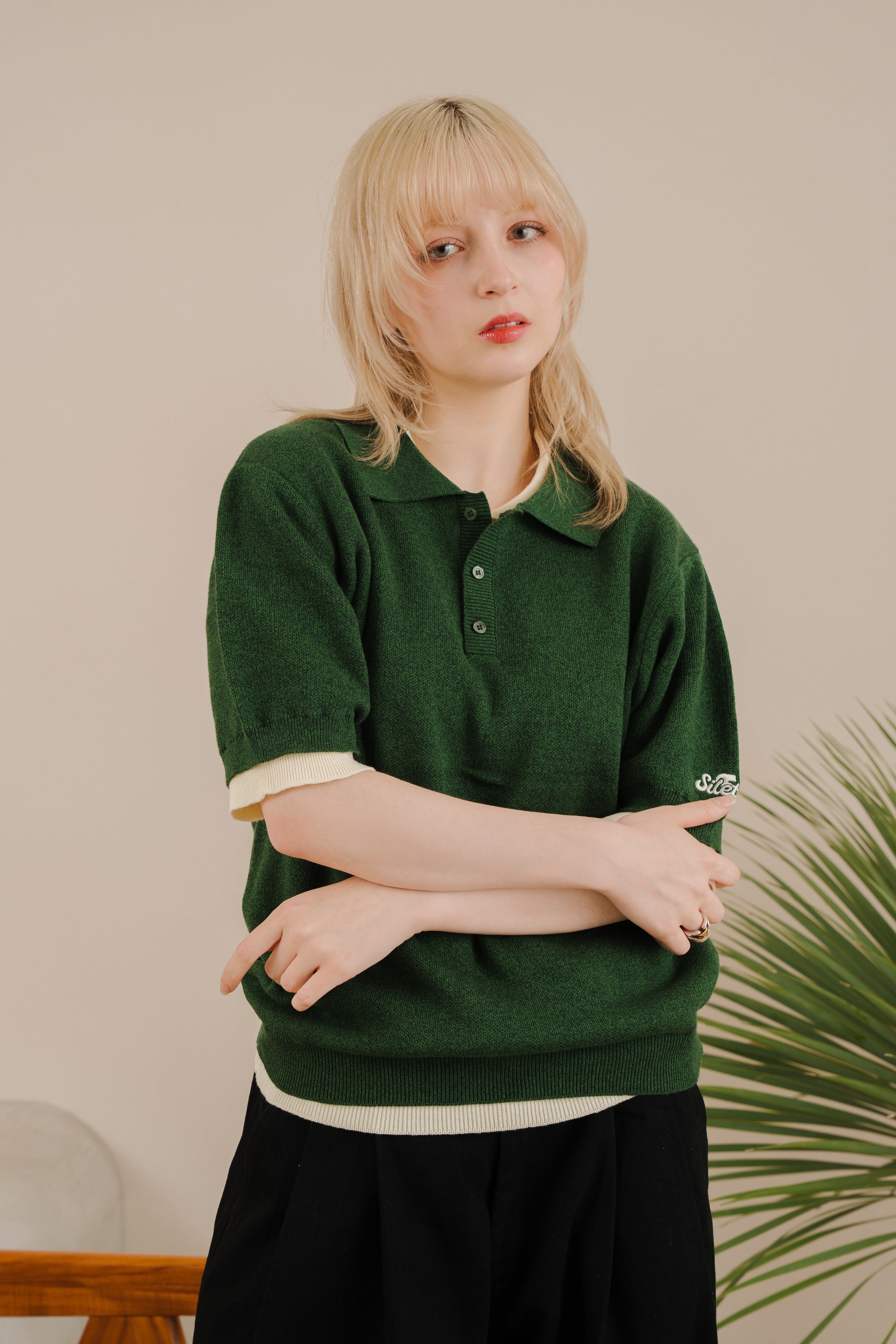 Outline Layered Knit Polo
