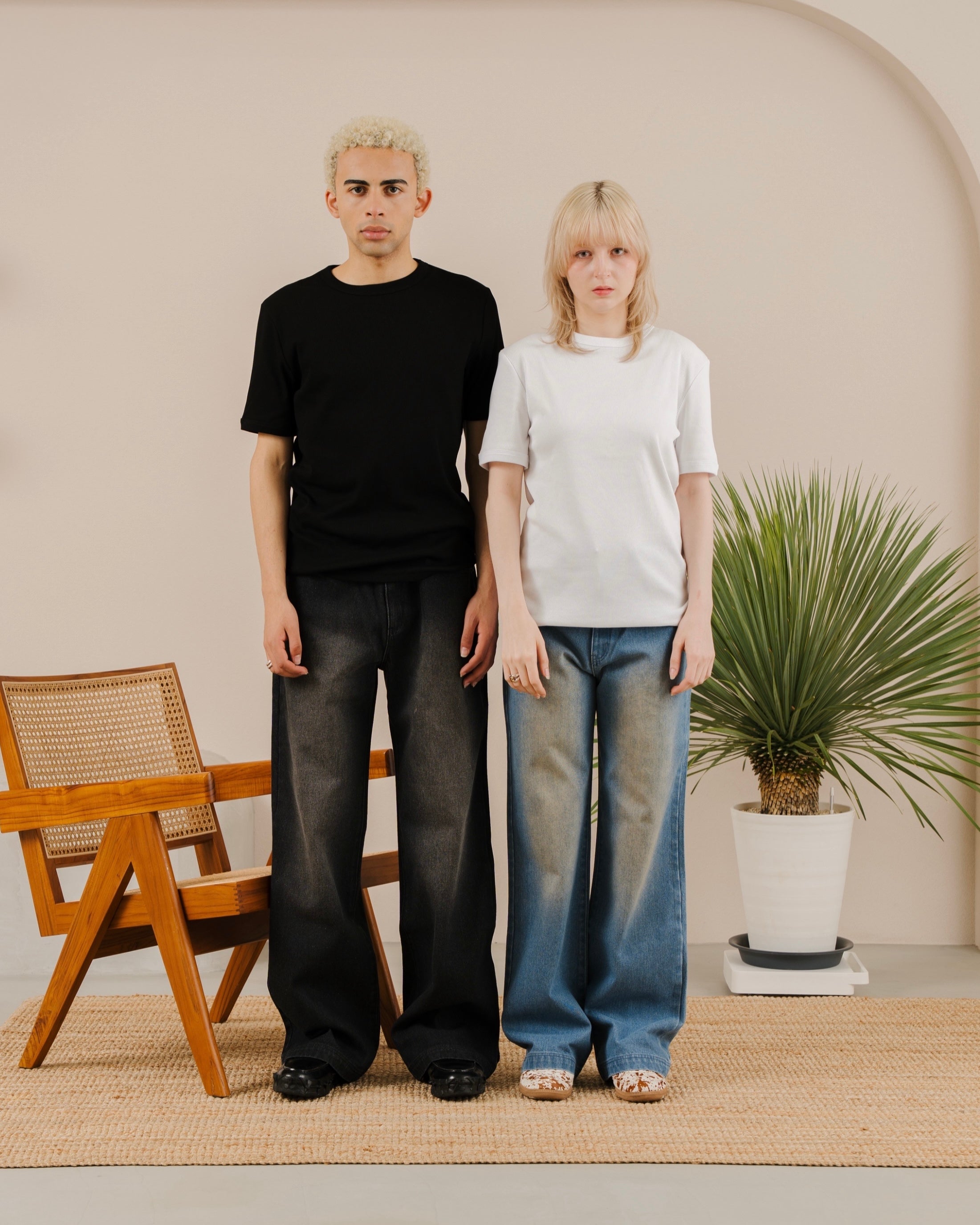 Over Dye Wide Straight  Denim