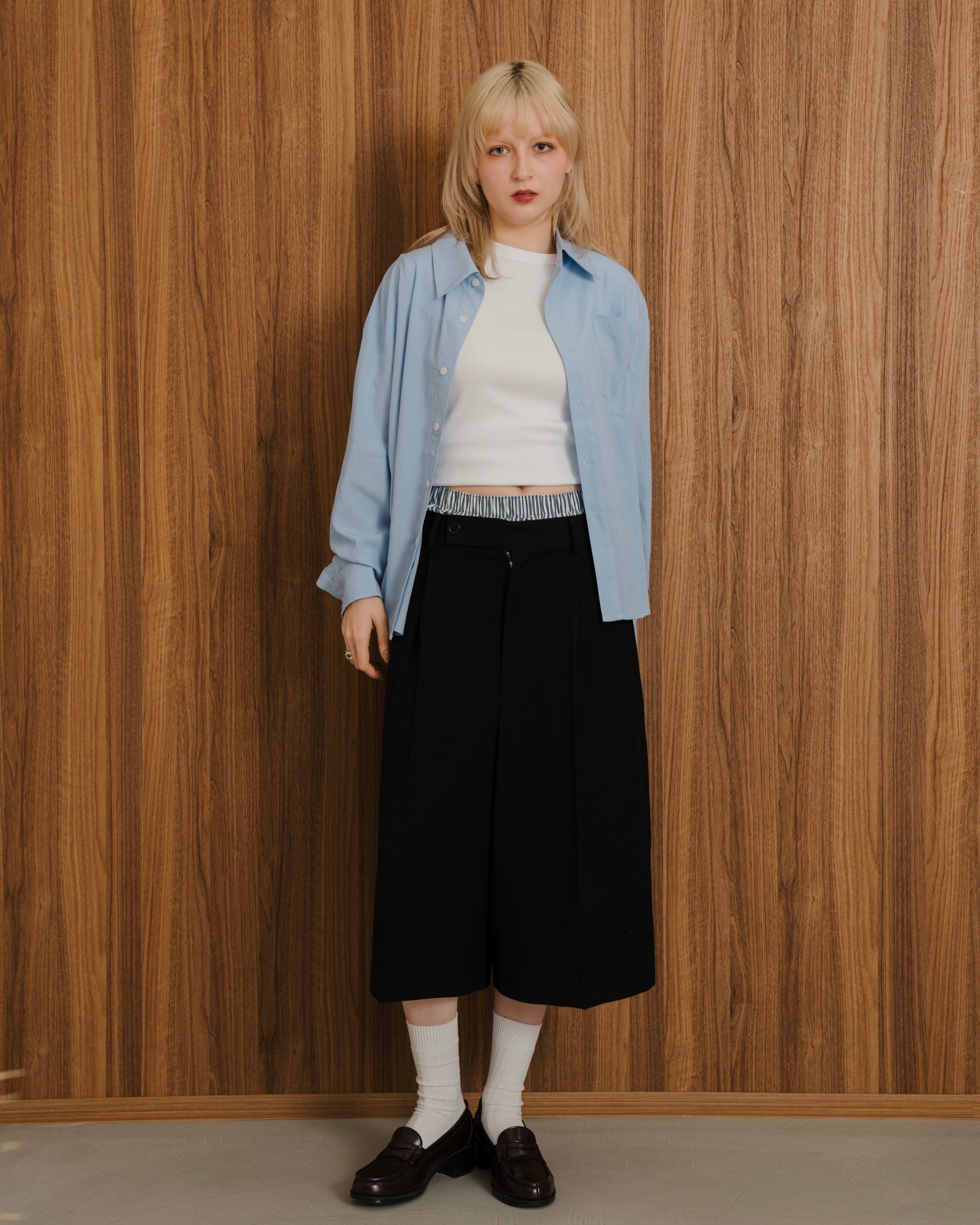 Cropped Classic Regular Collar Shirt LS