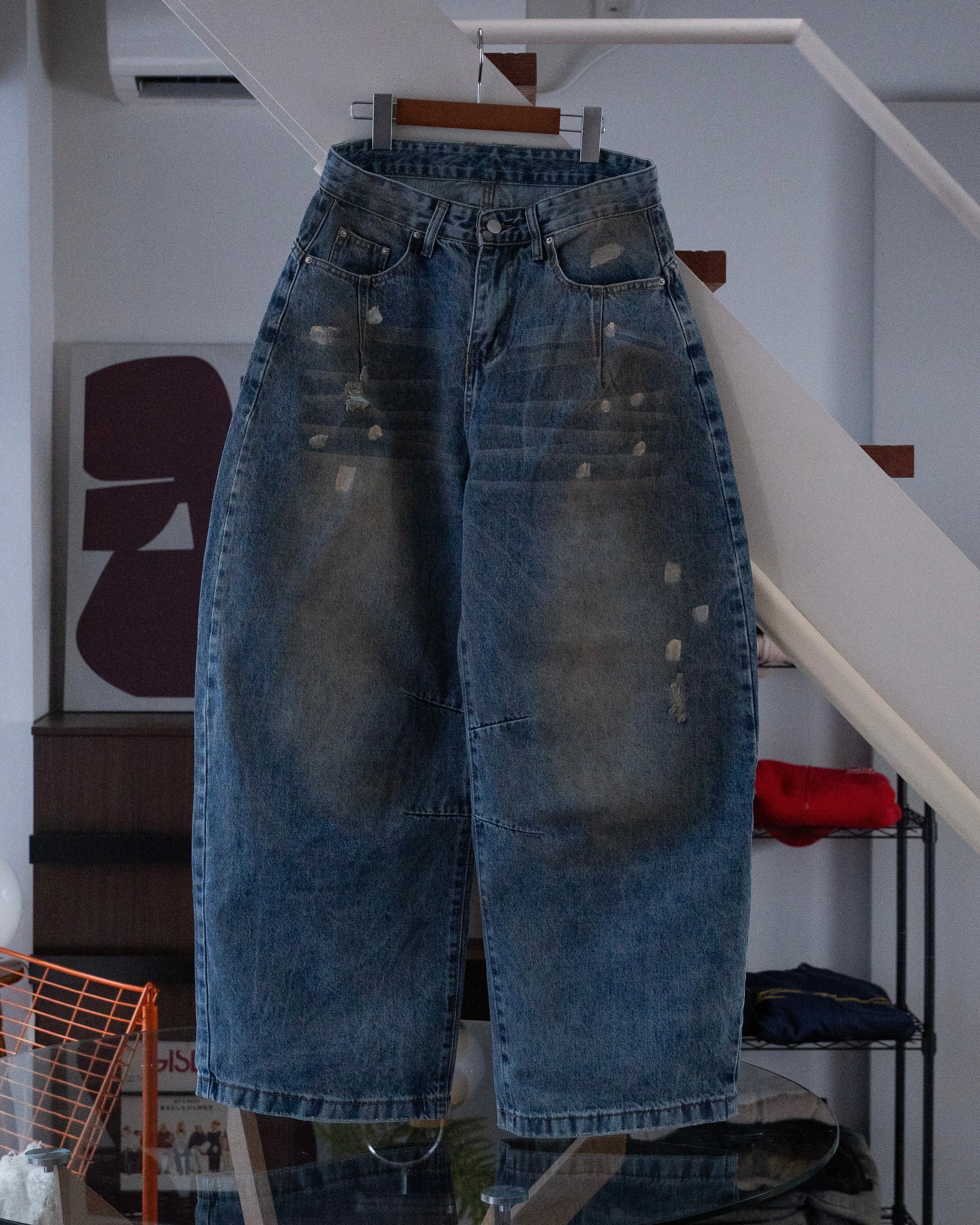 ペイントフェード バルーンデニムパンツSL0074